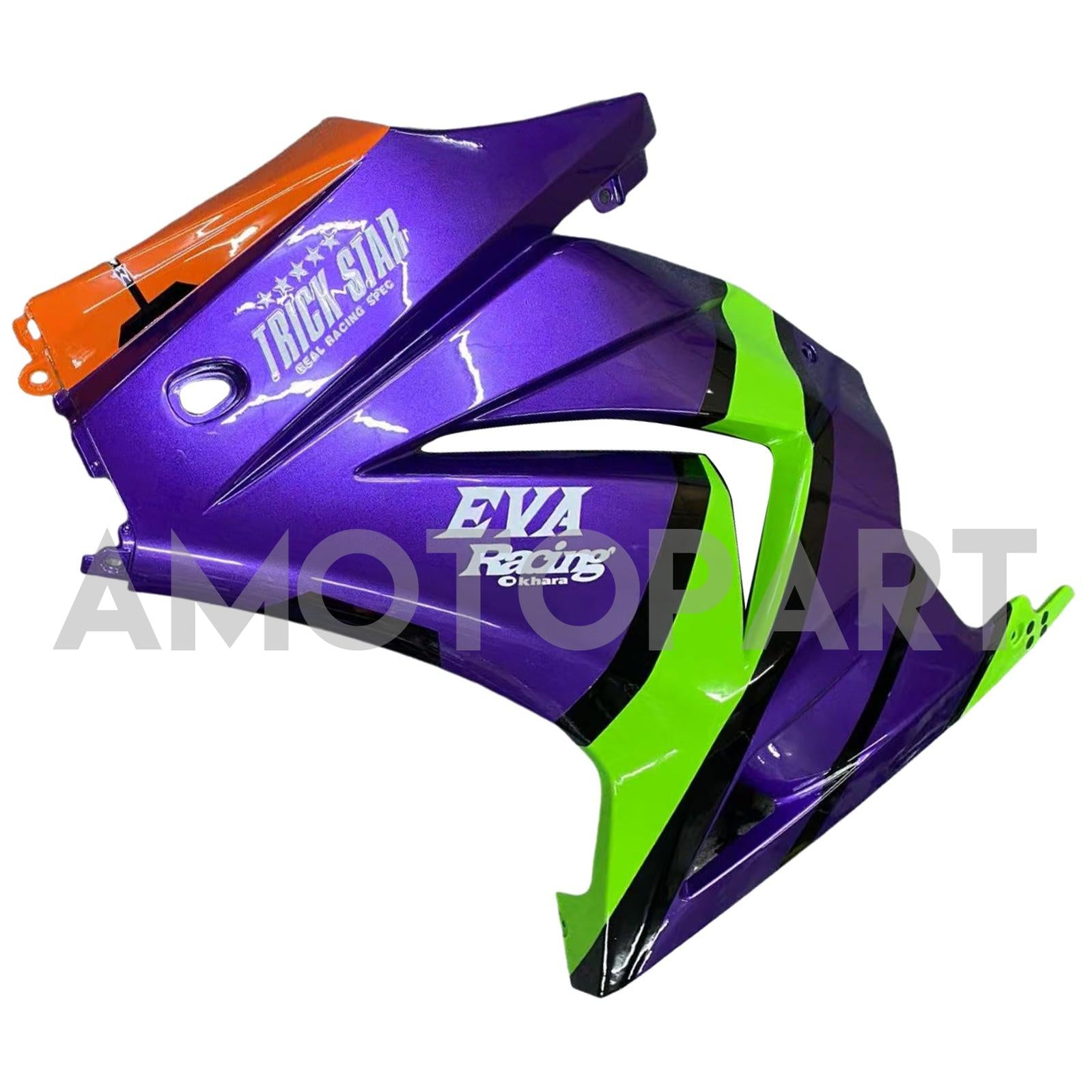 Amotopart Kit carena viola e verde Kawasaki EX250 Ninja250R 2008-2012