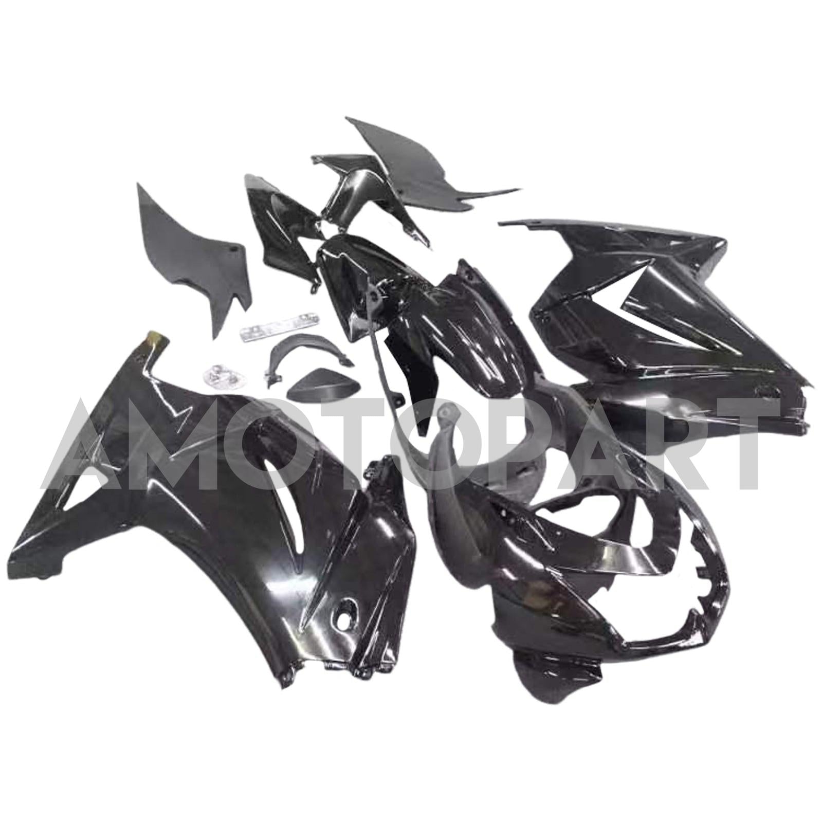 Amotopart Kawasaki EX250 Ninja250R 2008-2012 Black Style2 Fairing Kit