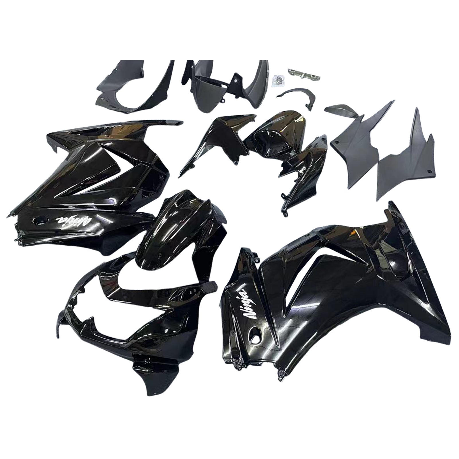 Amotopart Kawasaki EX250 Ninja250R 2008-2012 Black Style1 Fairing Kit