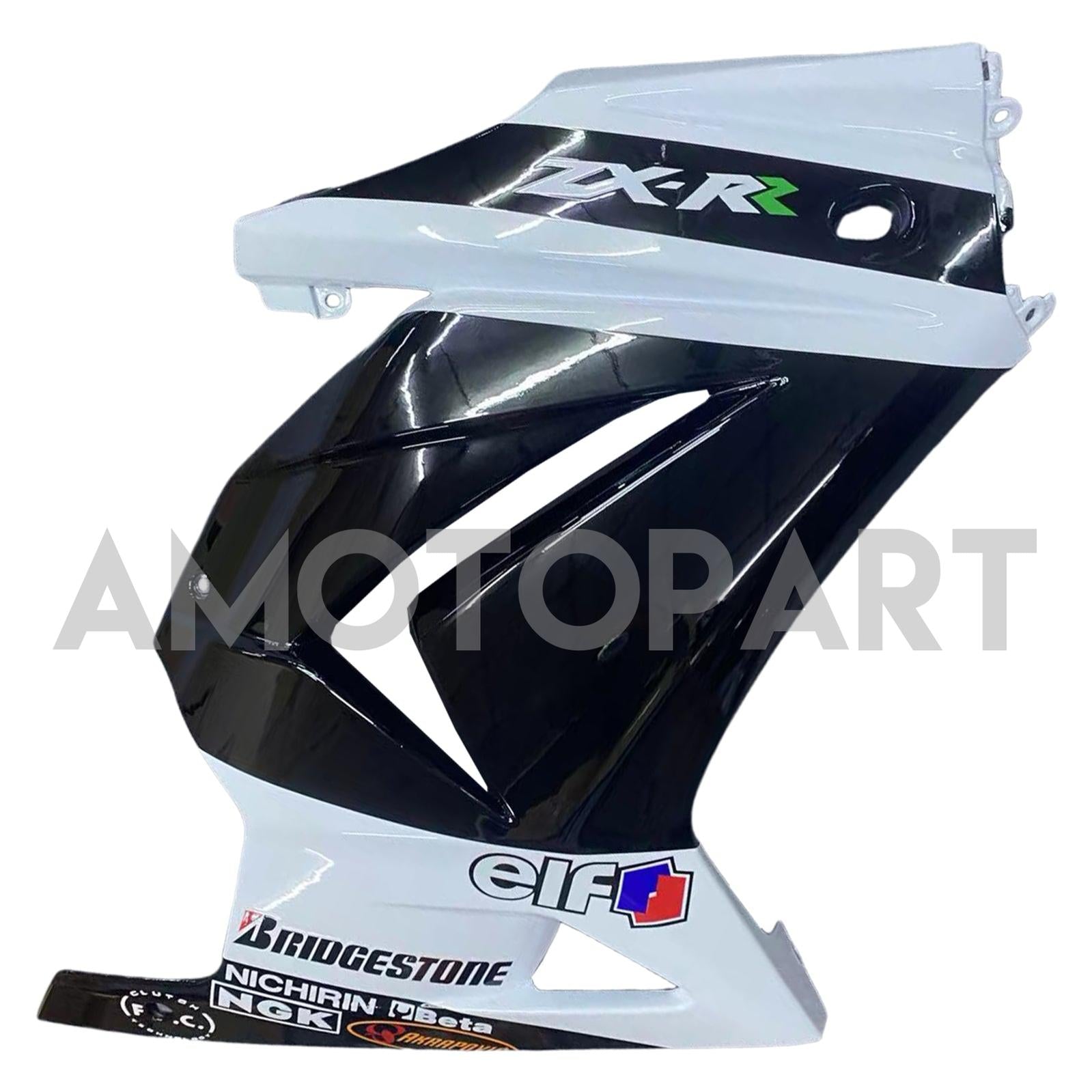 Amotopart Kawasaki EX250 Ninja250R 2008-2012 Weiß&Schwarzes Style1-Verkleidungskit