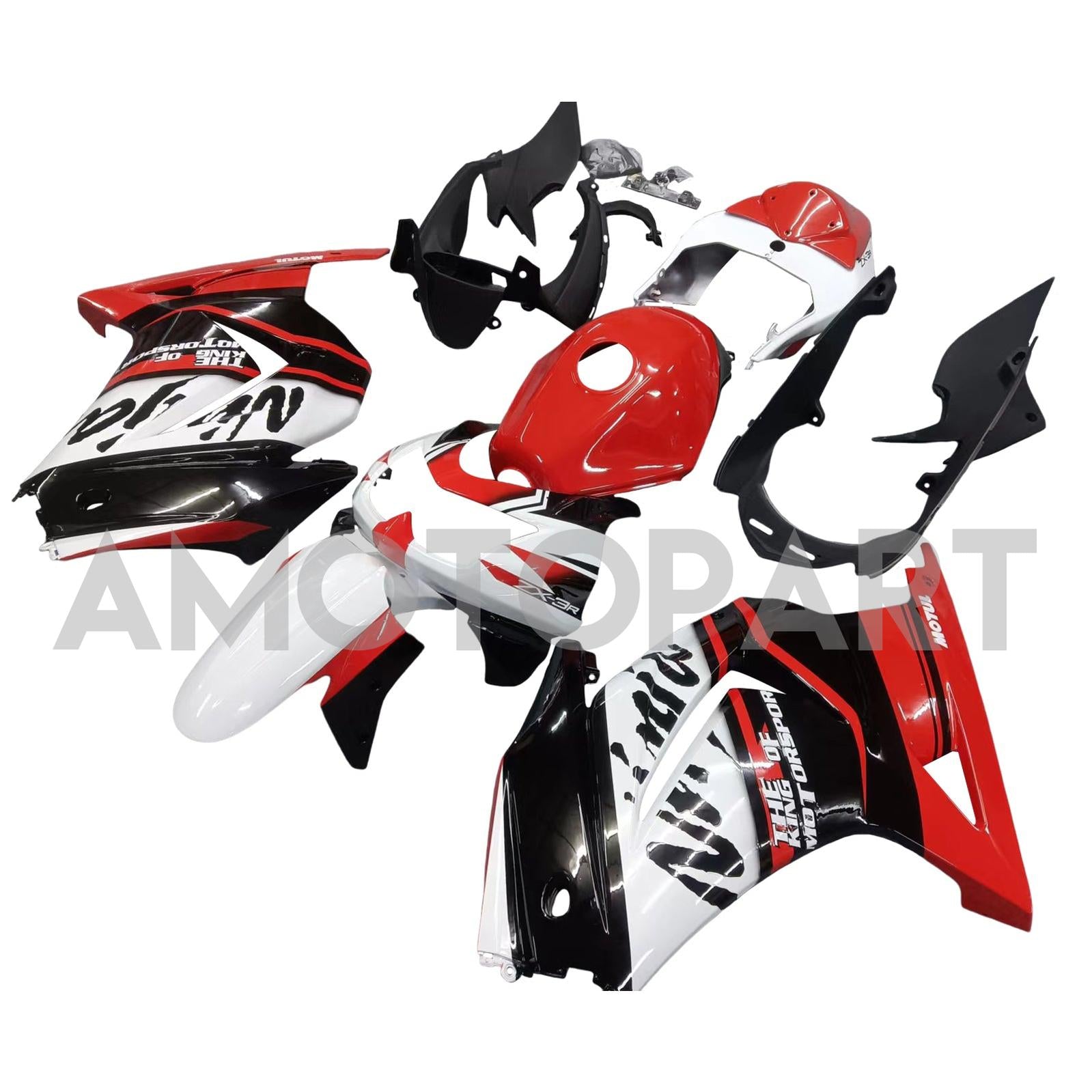 Amotopart Kawasaki EX250 Ninja250R 2008-2012 Red&Black Fairing Kit