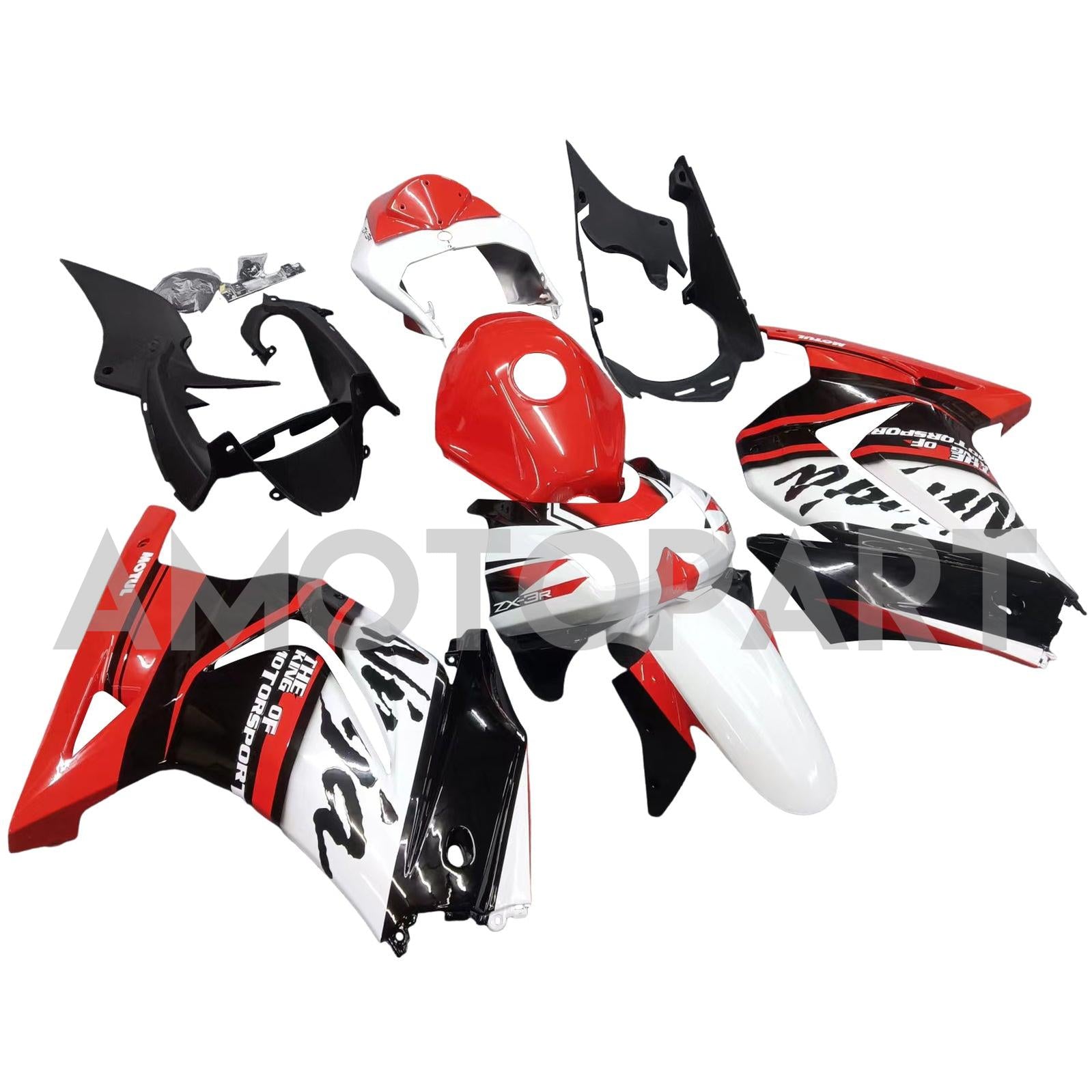 Amotopart Kawasaki EX250 Ninja250R 2008-2012 Red&Black Fairing Kit