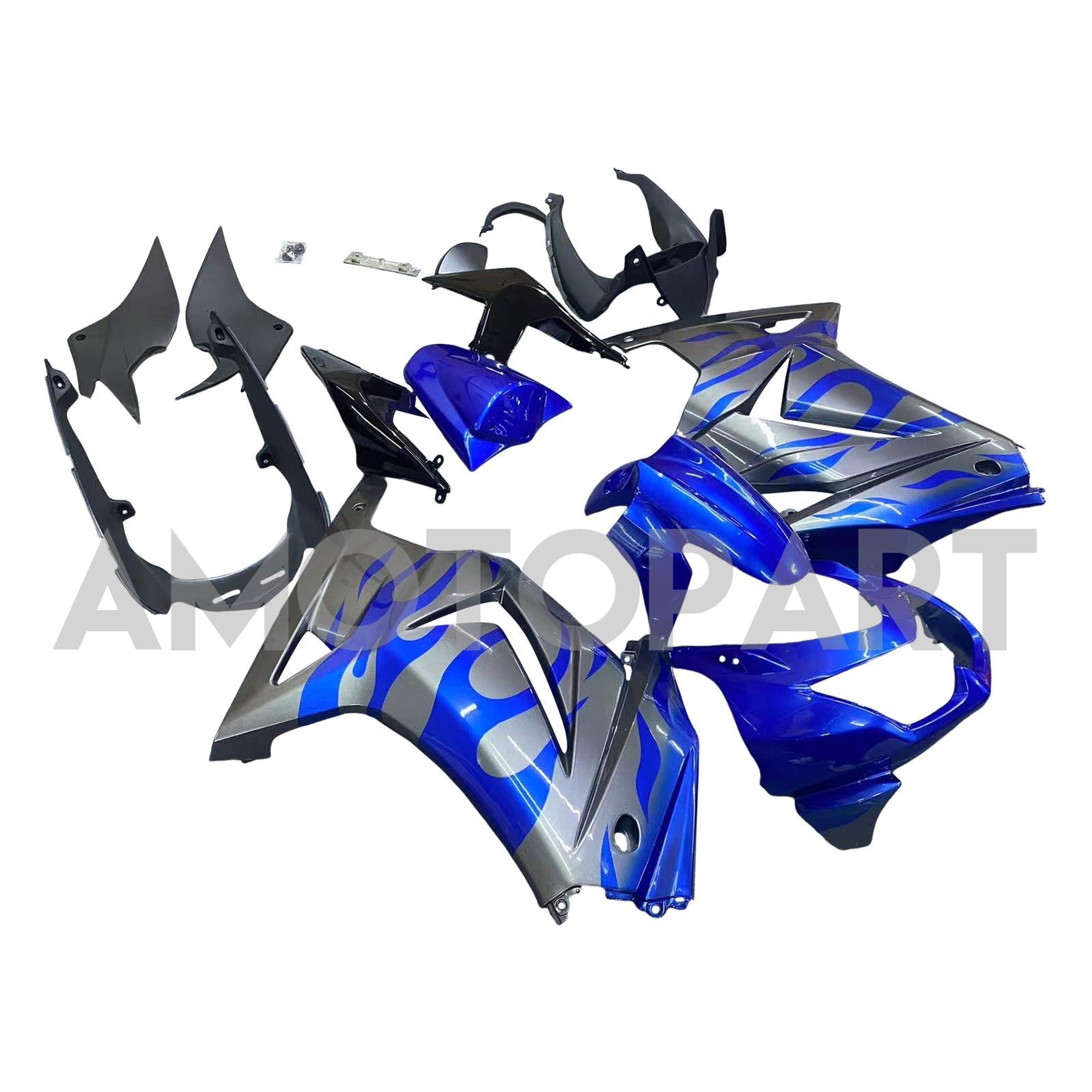 Amotopart 2008-2012 Kawasaki EX250 Ninja 250R ブルーグレー フェアリングキット