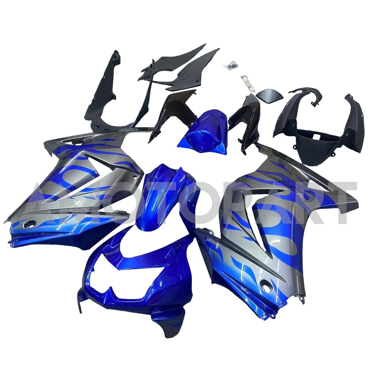 Amotopart 2008-2012 Kawasaki EX250 Ninja 250R ブルーグレー フェアリングキット