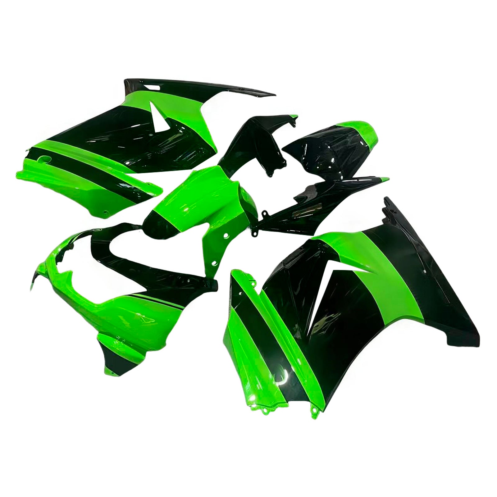 Amotopart 2008-2012 Kawasaki EX250 Ninja250R Green&BlackStyle2 Fairing Kit