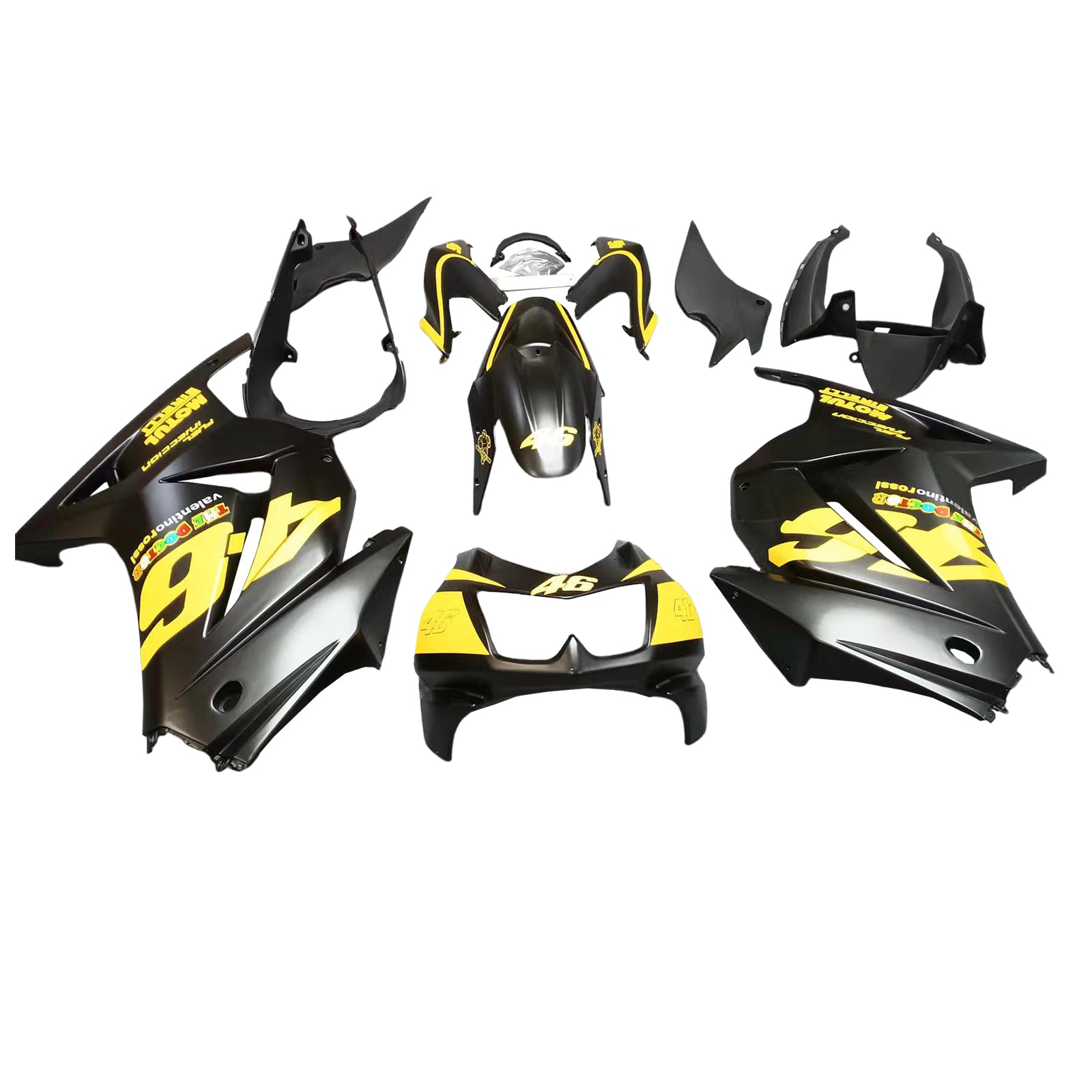 Amotopart 2008-2012 Kawasaki EX250 Ninja250R Black & Yellow Fairing Kit
