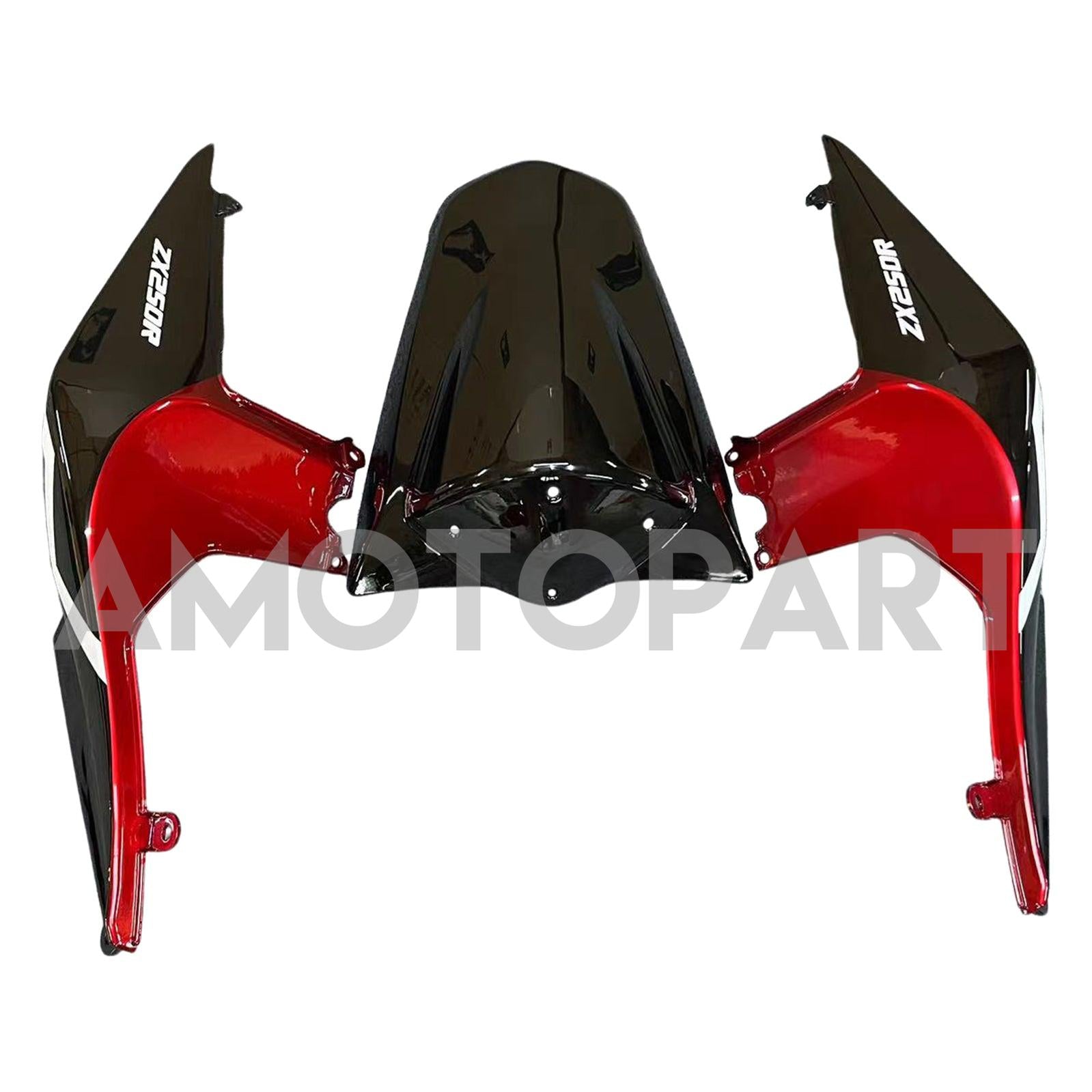Amotopart 2008-2012 Kawasaki EX250 Ninja250R Black & Red Fairing Kit