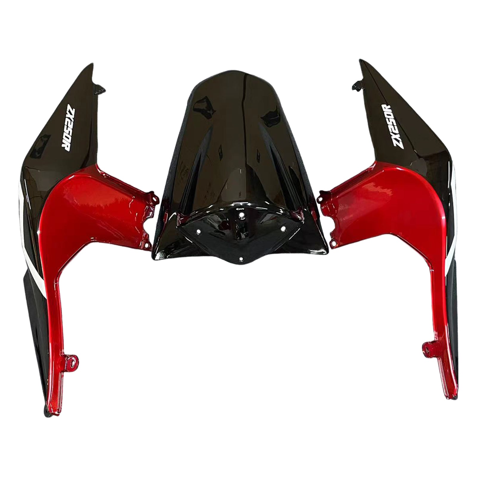 Amotopart 2008-2012 Kawasaki EX250 Ninja250r Black & Red Fairing Kit