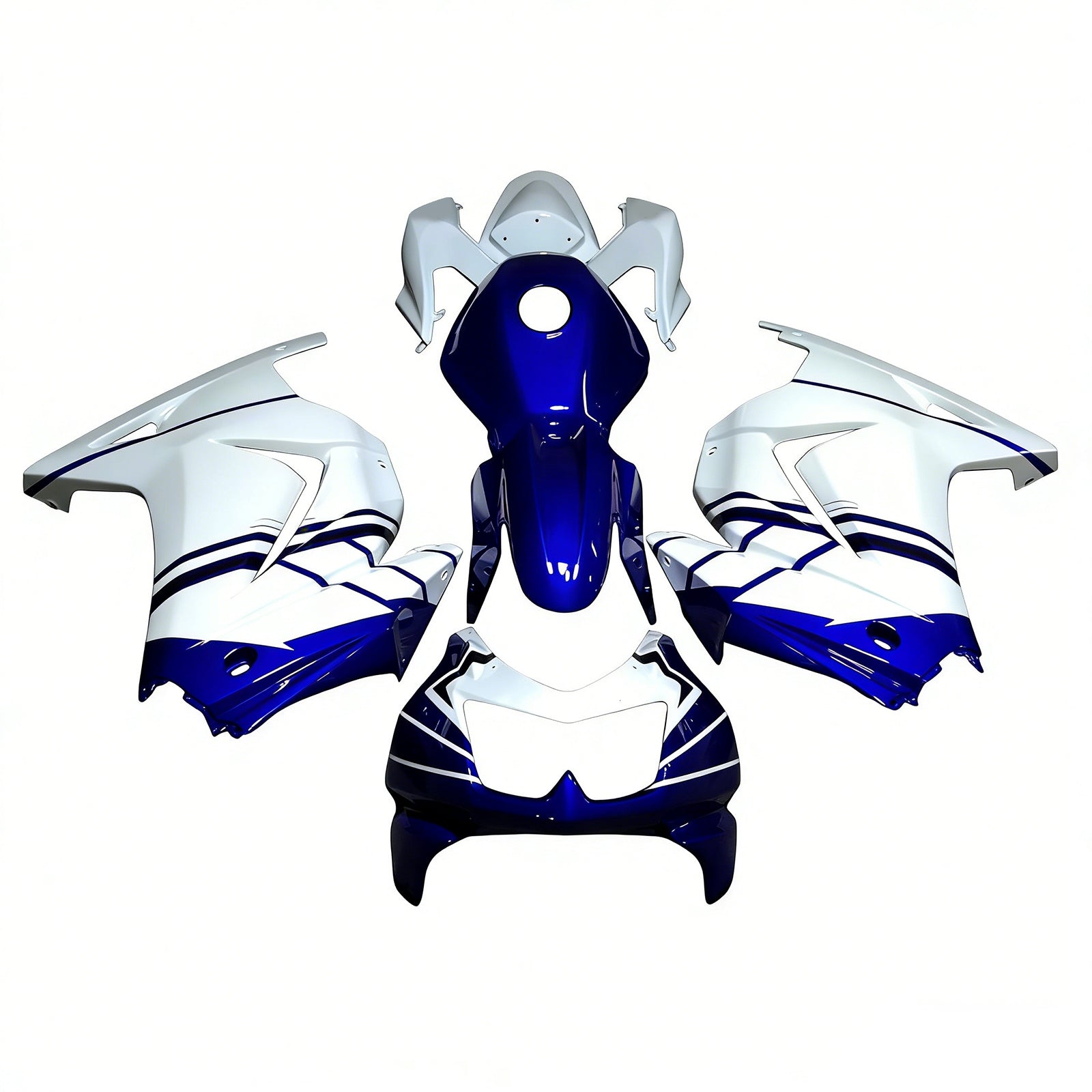 Amotopart 2008-2012 Kawasaki EX250 Ninja250R ブラック ホワイト ブルー & レッド フェアリングキット
