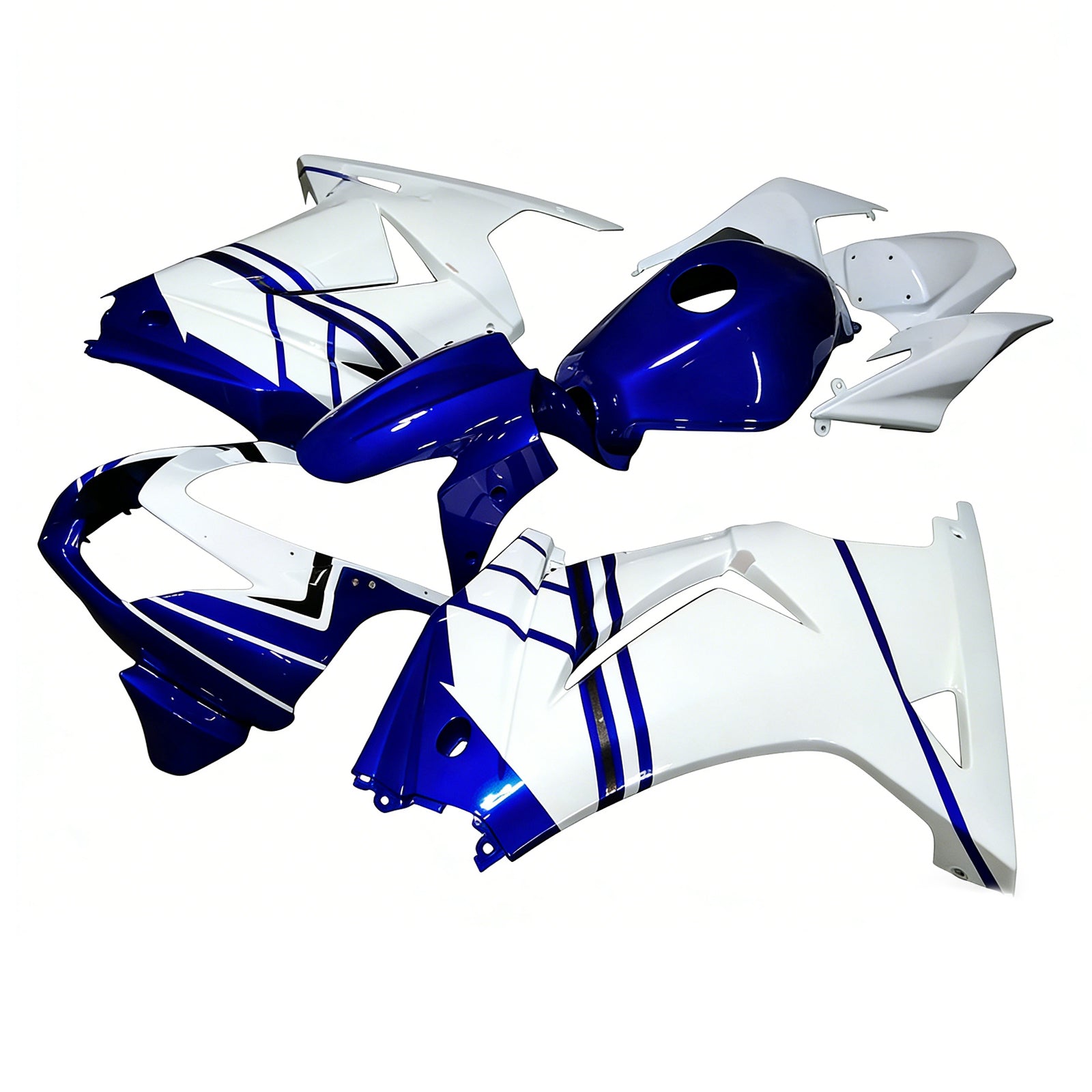 Amotopart 2008-2012 Kawasaki EX250 Ninja250R ブラック ホワイト ブルー & レッド フェアリングキット