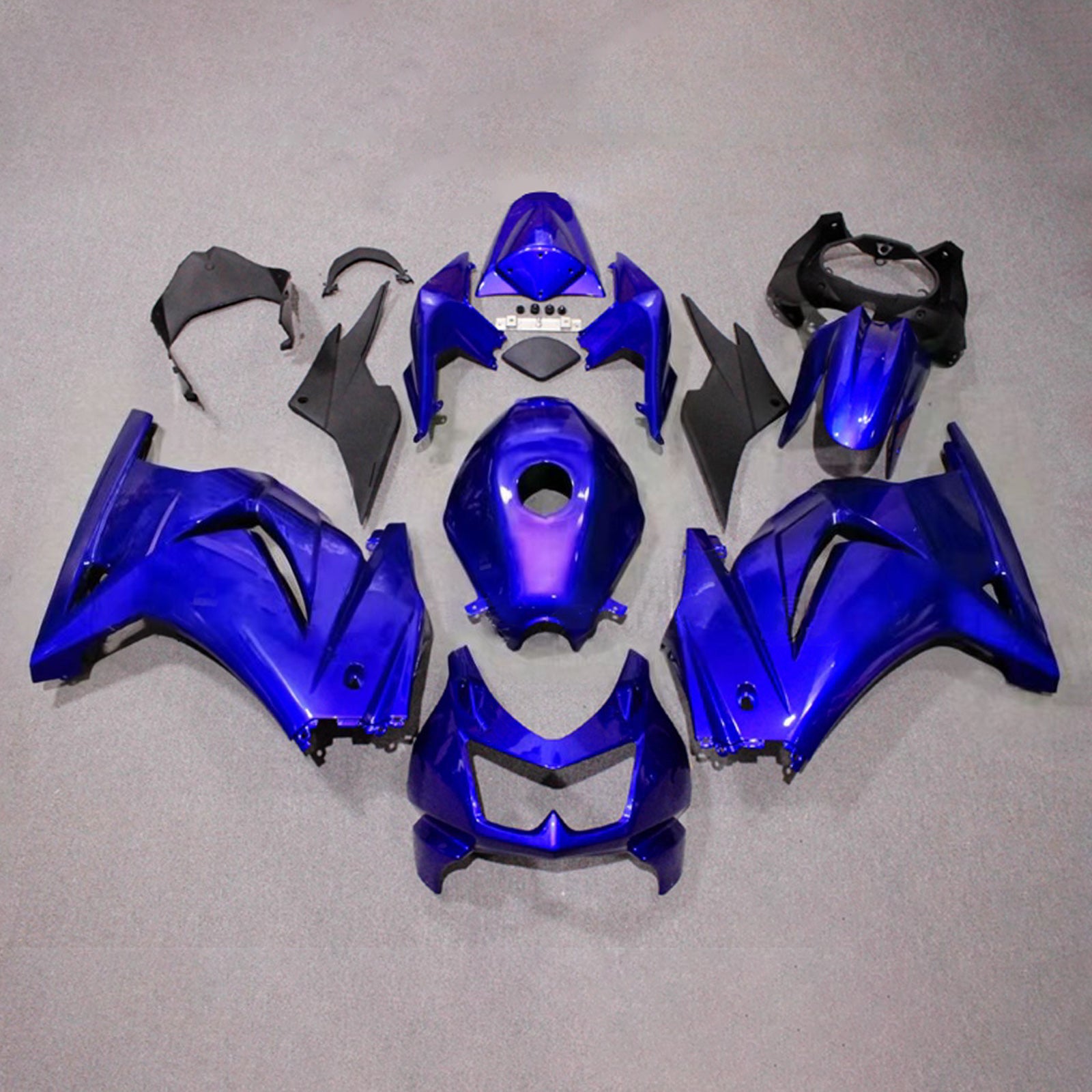 Amotopart 2008-2012 Kawasaki EX250/Ninja250R Kit de carenado azul