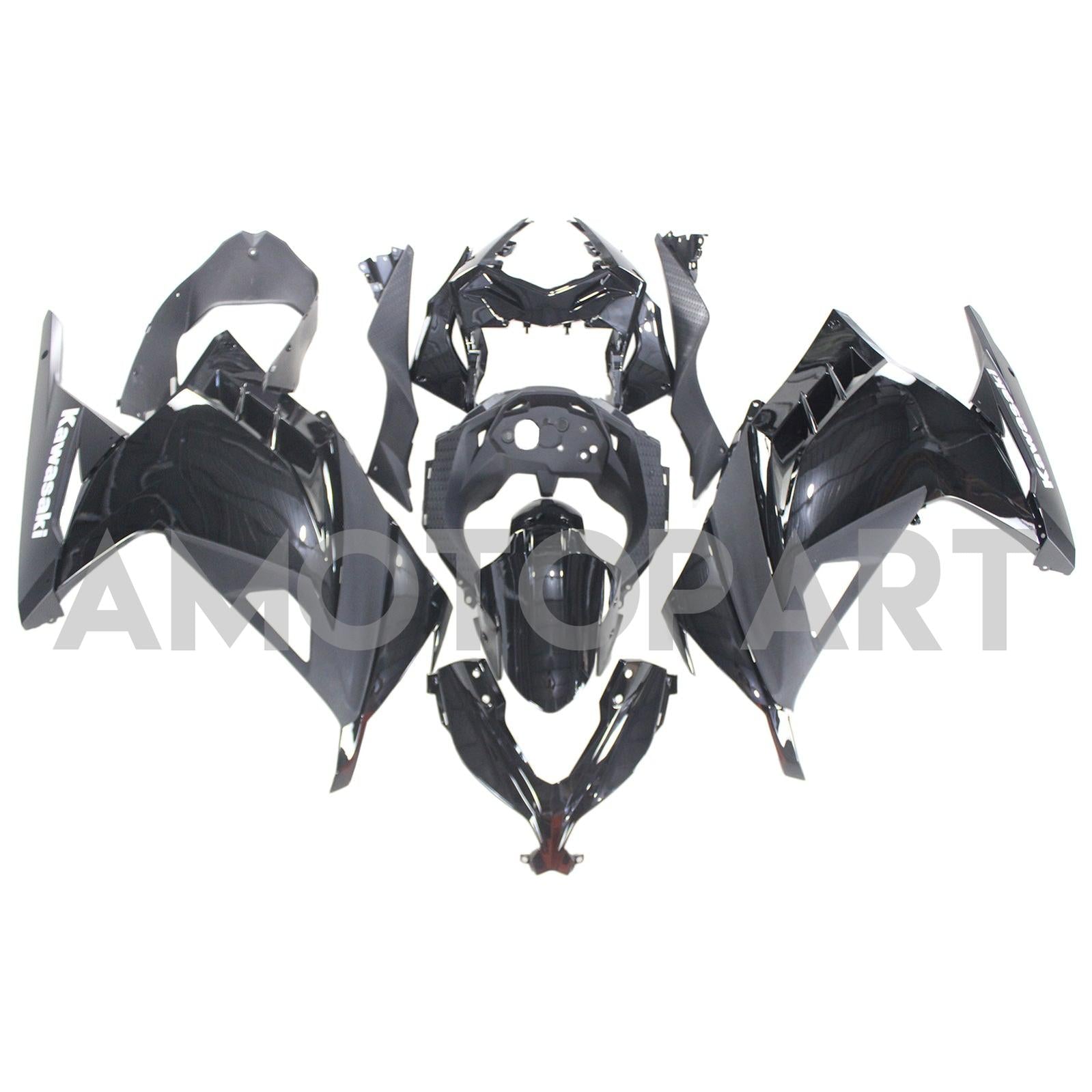 Amotopart Kawasaki 2013-2024 EX300/Ninja 300 Black Fairing Kit
