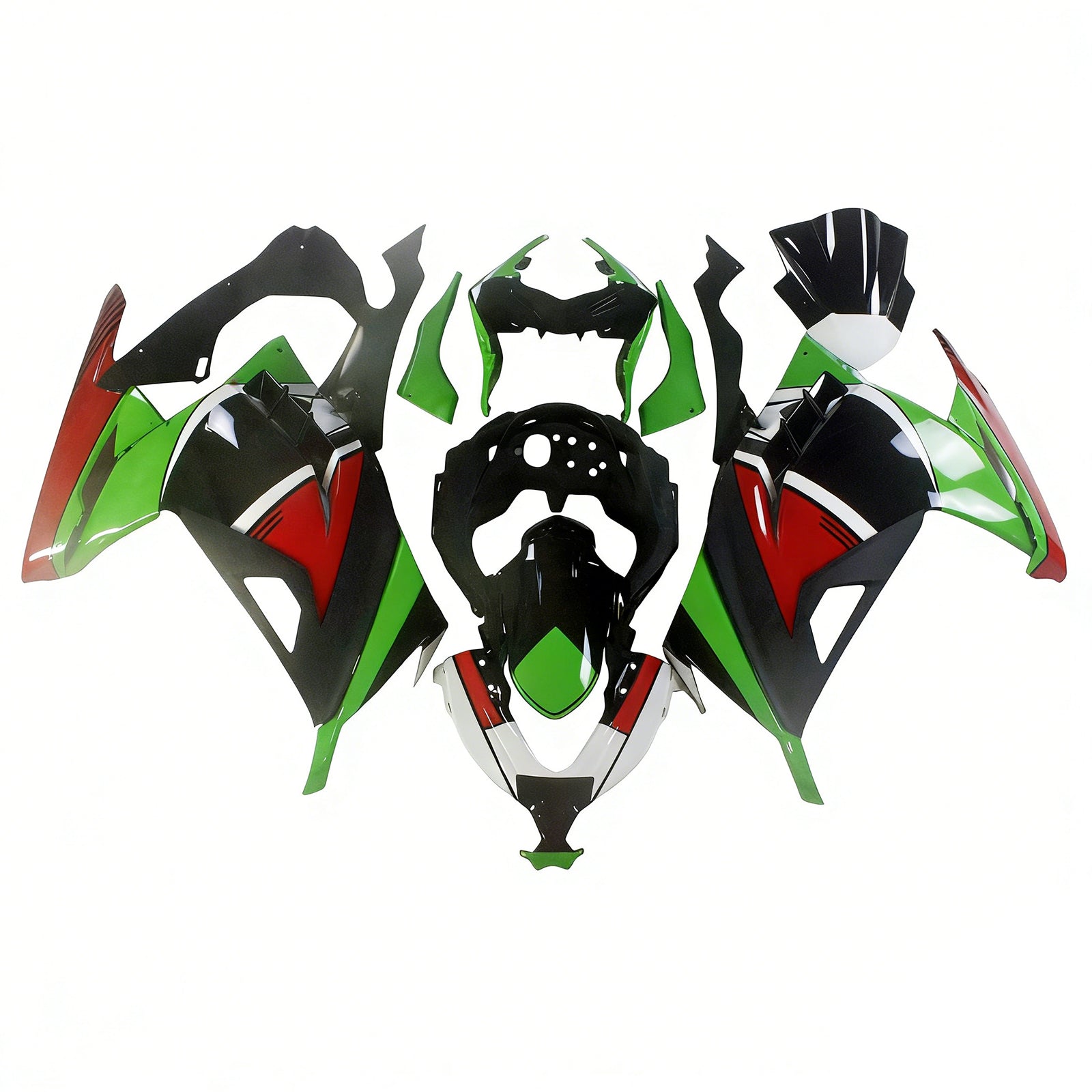 Amotopart Kawasaki 2013-2024 EX300/Ninja300 Black Green Red Fairing Kit