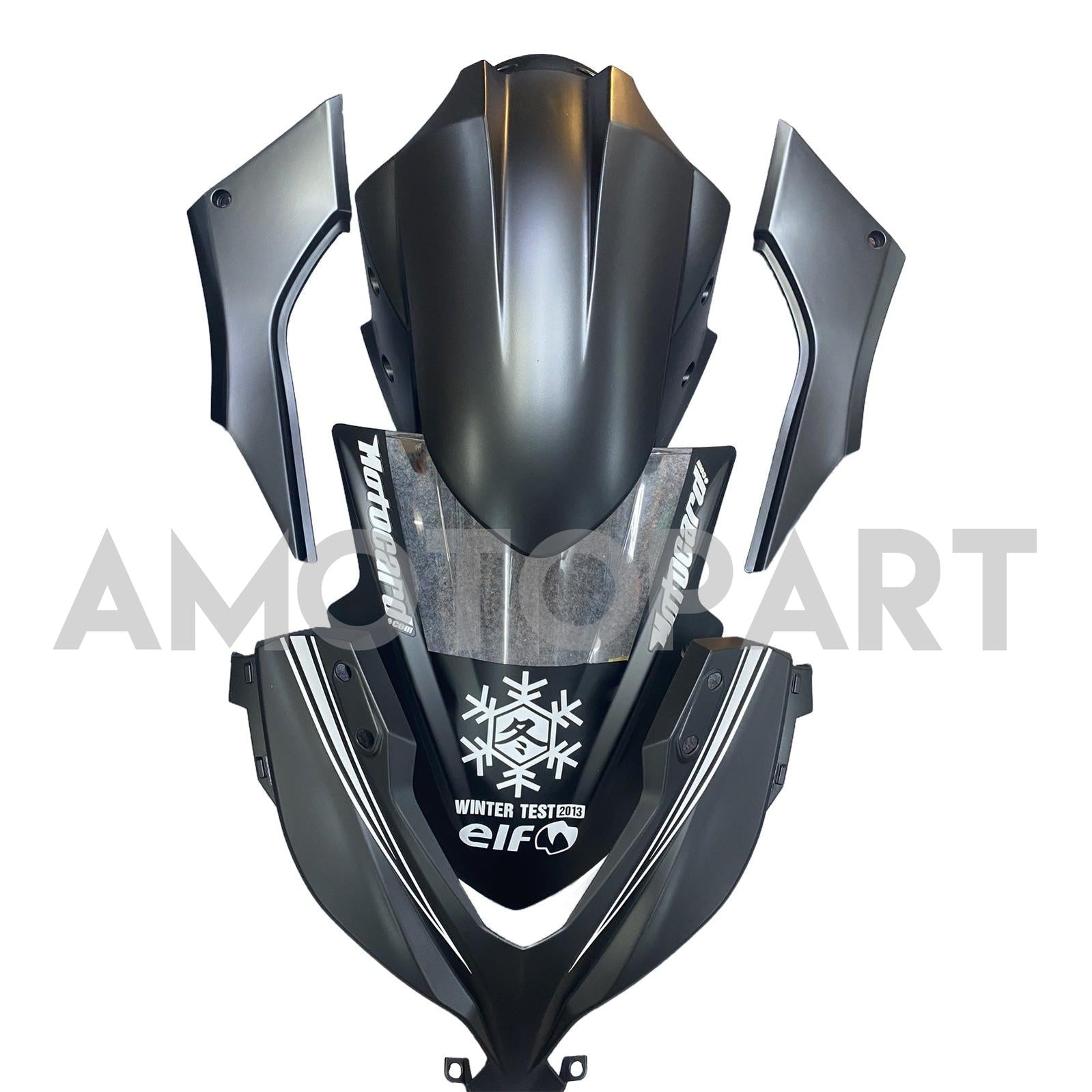 Amotopart 2013-2024 Kawasaki EX300R Fairing Black Elf Kit