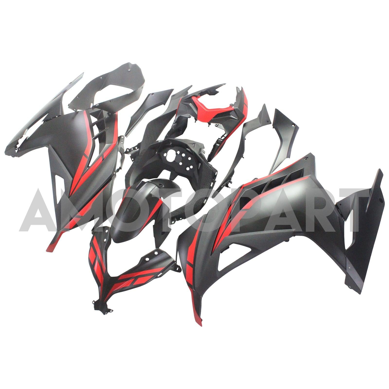 Amotopart kawasaki ex300/ninja 300 2013-2023 kit de carenagem de estilos vermelhos e pretos