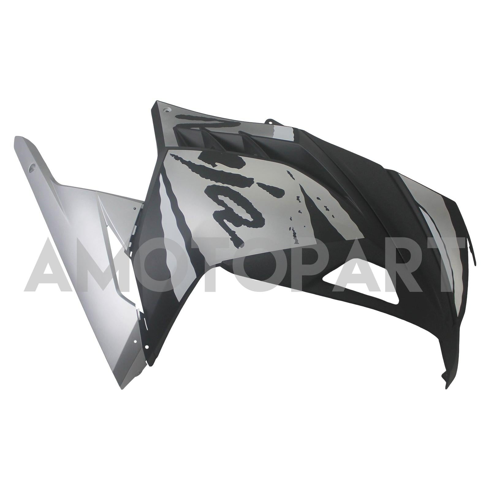 Amotopart Kawasaki EX300/Ninja300 2013-2023 Grau&Schwarzes Verkleidungskit
