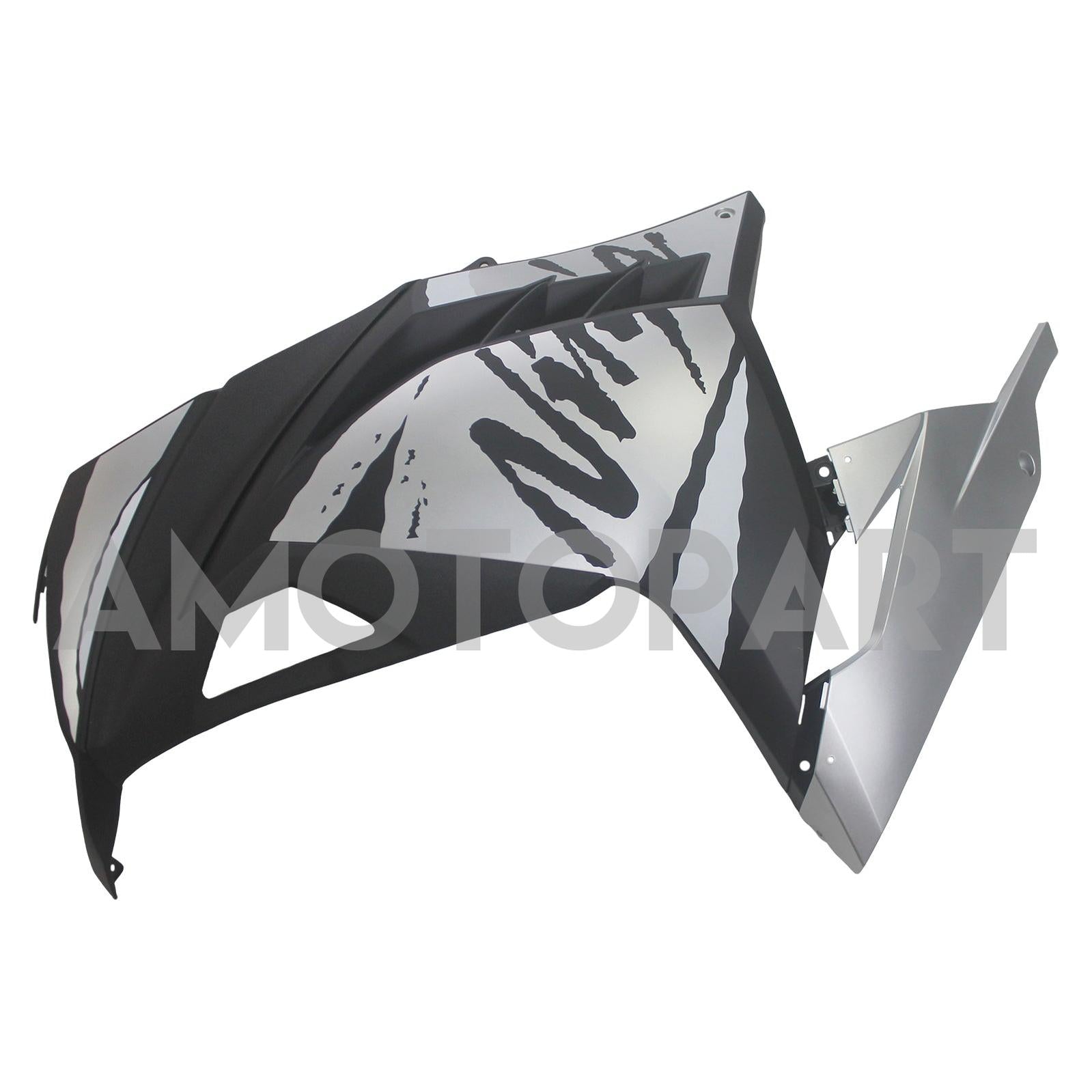 Amotopart Kawasaki EX300/Ninja300 2013-2023 Grau&Schwarzes Verkleidungskit