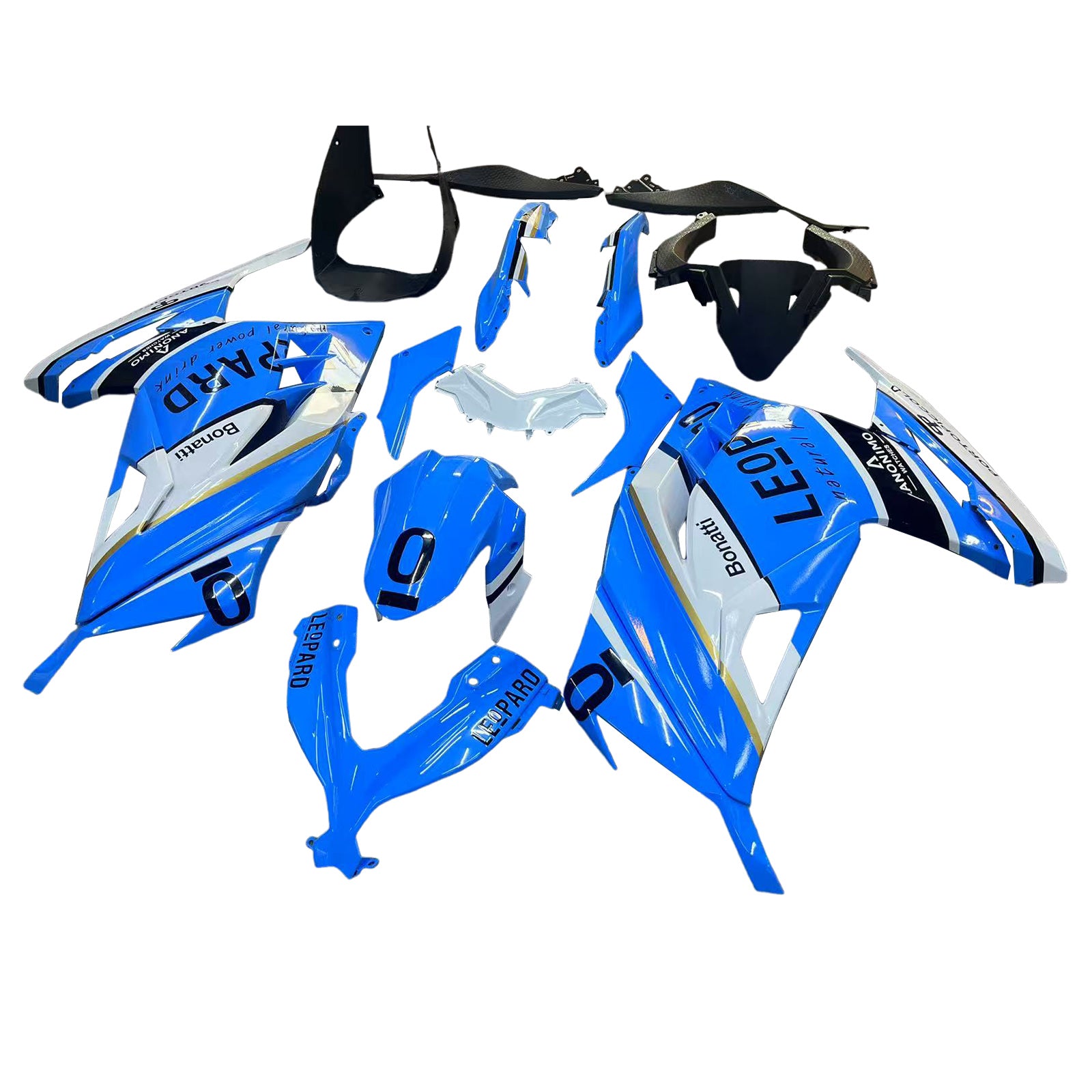 Amotopart Kawasaki EX300/Ninja300 2013-2023 Blue&White Fairing Kit