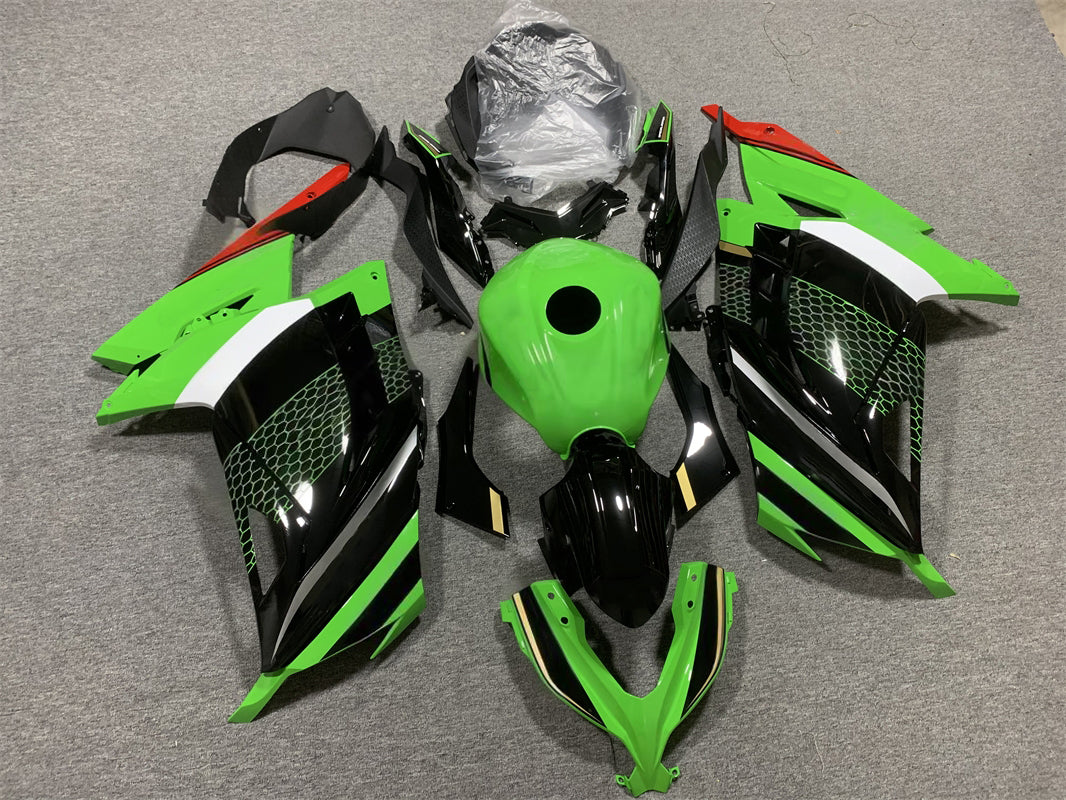 Amotopart Kawasaki EX300/Ninja300 2013-2023 Green&Black Style2 Fairing Kit