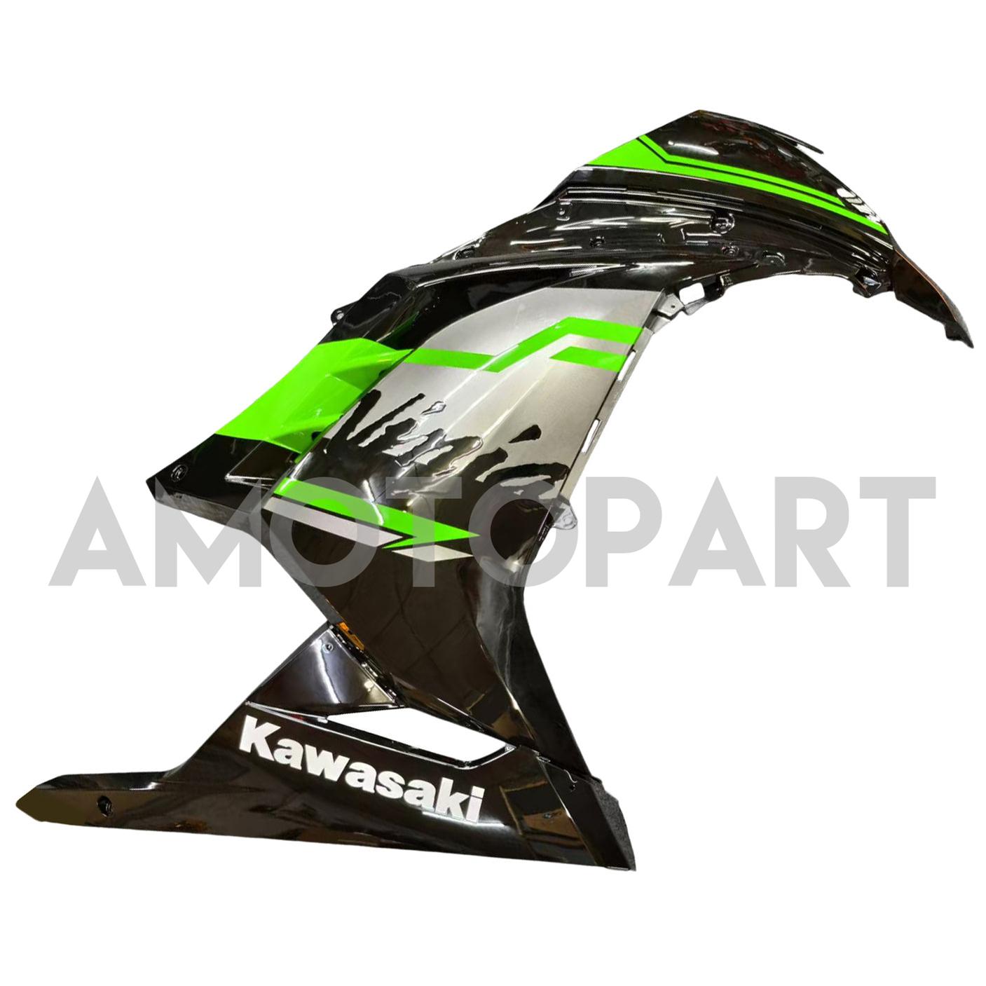 Amotopart 2013-2024 Kawasaki EX300/Ninja 300 ブラック & グリーン Style1 フェアリングキット