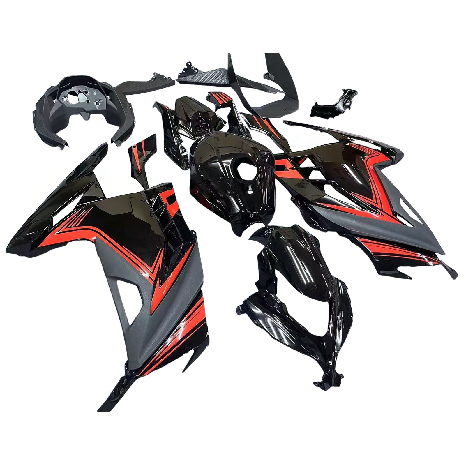 Amotopart 2013-2024 Kawasaki EX300/Ninja300 Black&Orange Fairing Kit