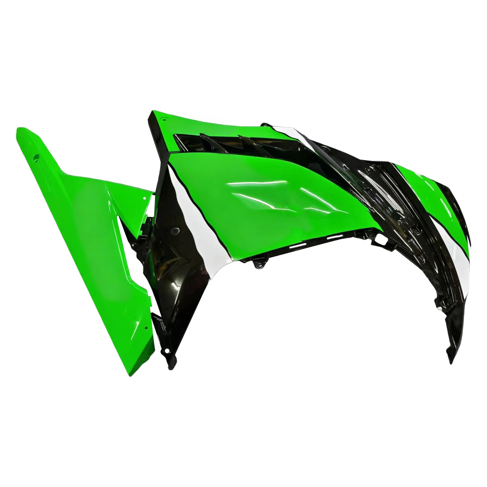 Amotopart 2013-2024 Kawasaki EX300/Ninja300 Black&Green Style7 Fairing Kit