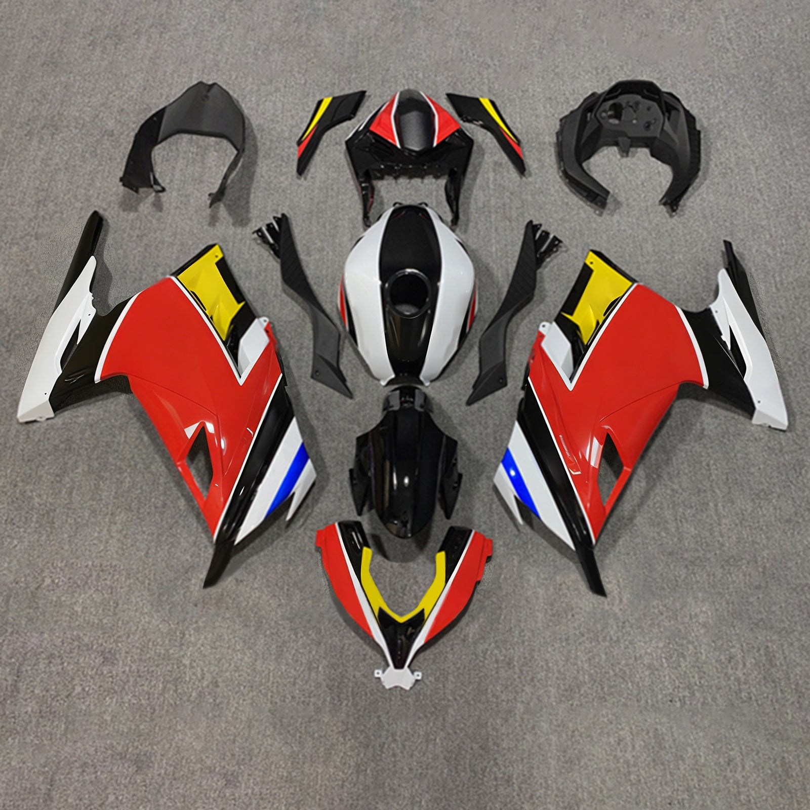 Amotopart 2013-2024 Kawasaki EX300/Ninja300 Red&Yellow Fairing Kit