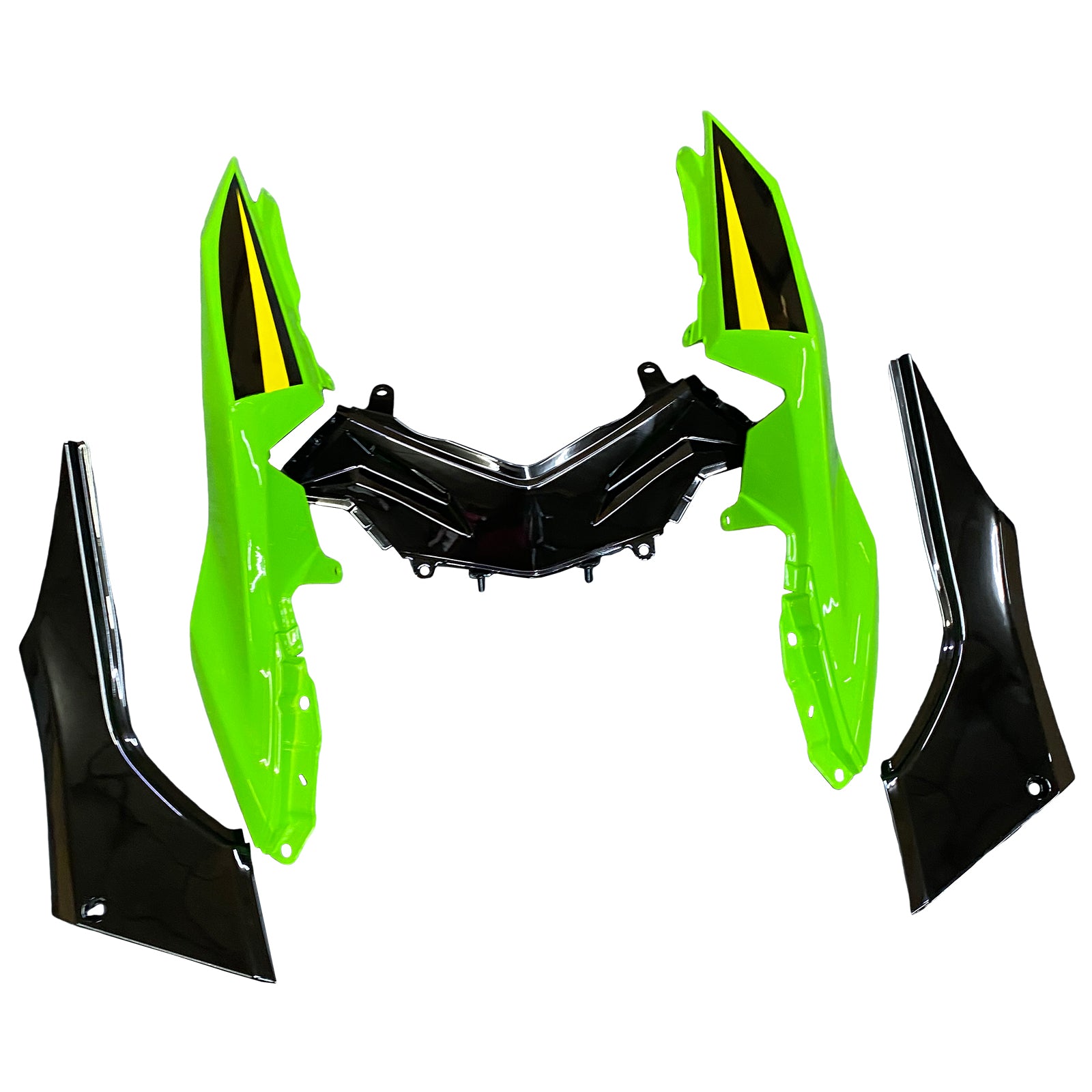 Amotopart 2013-2024 Kawasaki EX300/Ninja 300 Black & Green Styl3 Fairing Kit