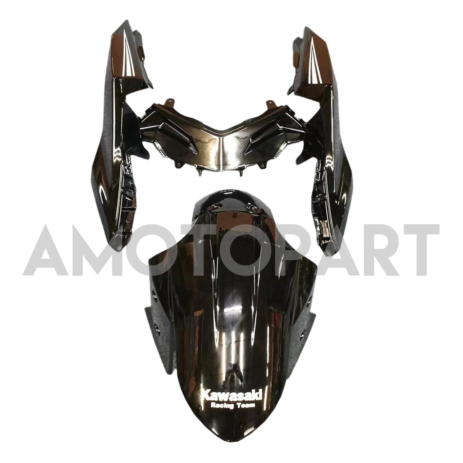 Amotopart 2013-2024 Kawasaki EX300/Ninja300 Black with White Logo Fairing Kit