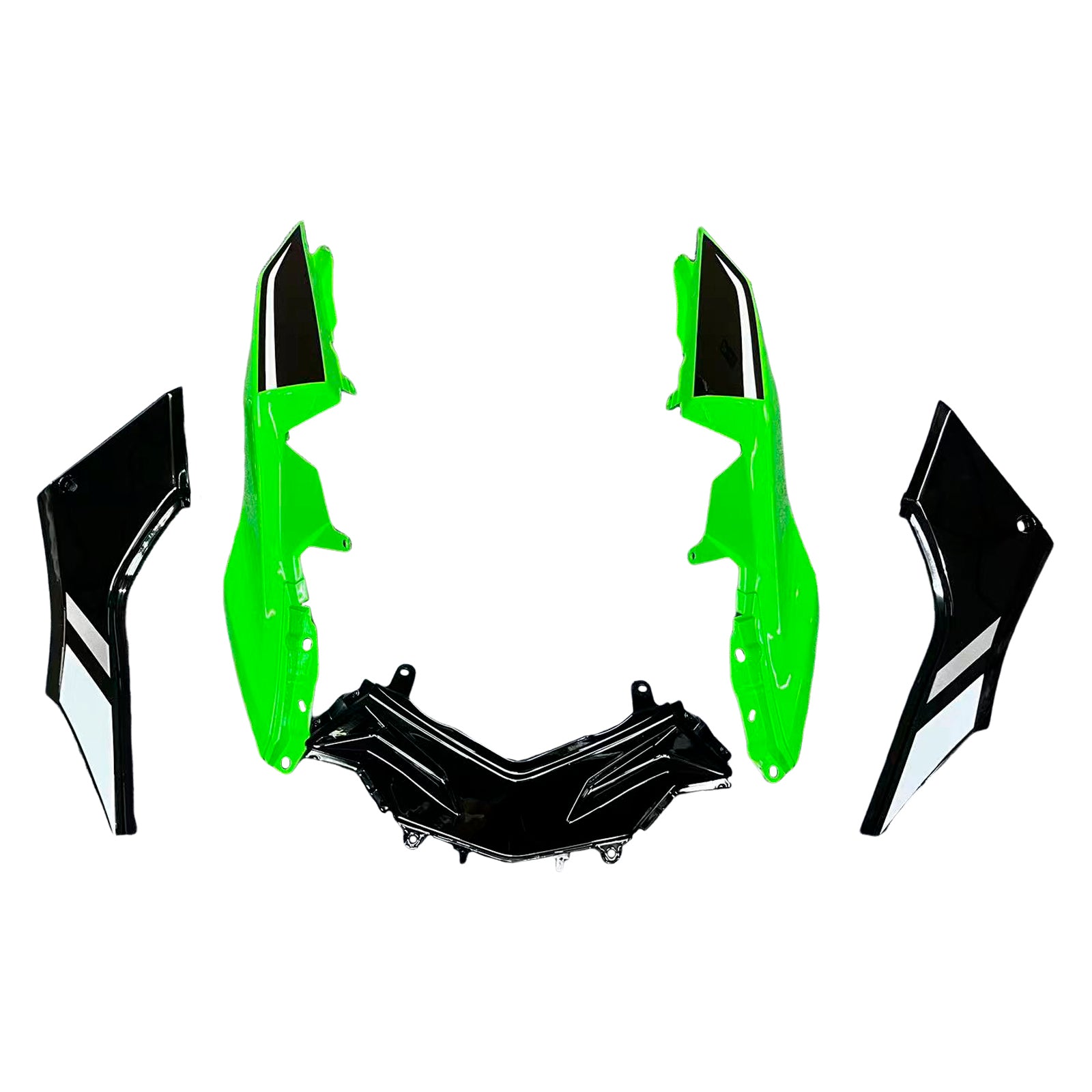 Amotopart 2013-2024 Kawasaki EX300/Ninja300 Black&Green Style5 Fairing Kit