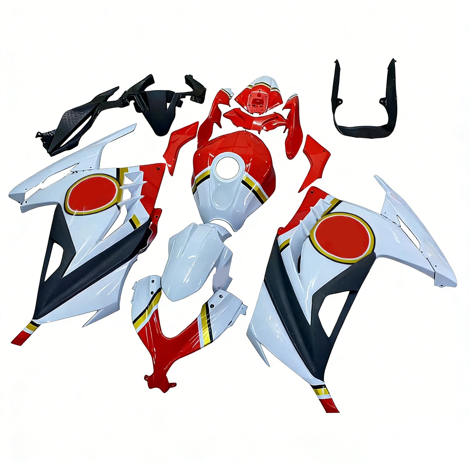 Amotopart 2013-2024 Kawasaki EX300/Ninja300 Red&White Fairing Kit