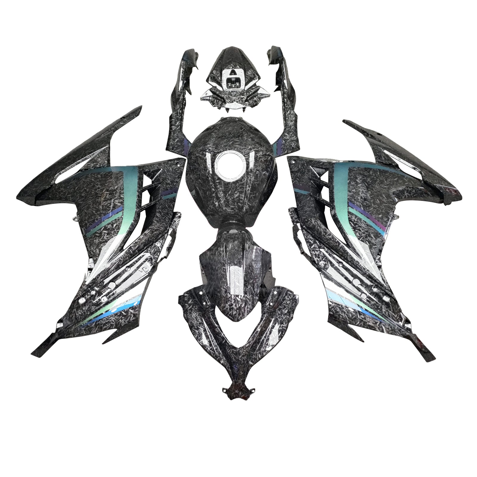 Amotopart 2013-2024 Kawasaki EX300 Ninja300 Forged Carbon Fiber Pattern Fairing Kit