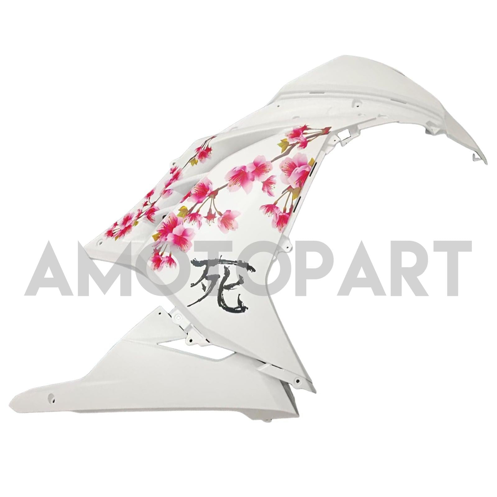 Amotopart 2013-2024 Kawasaki EX300 Ninja300 Black White Fairing Kit