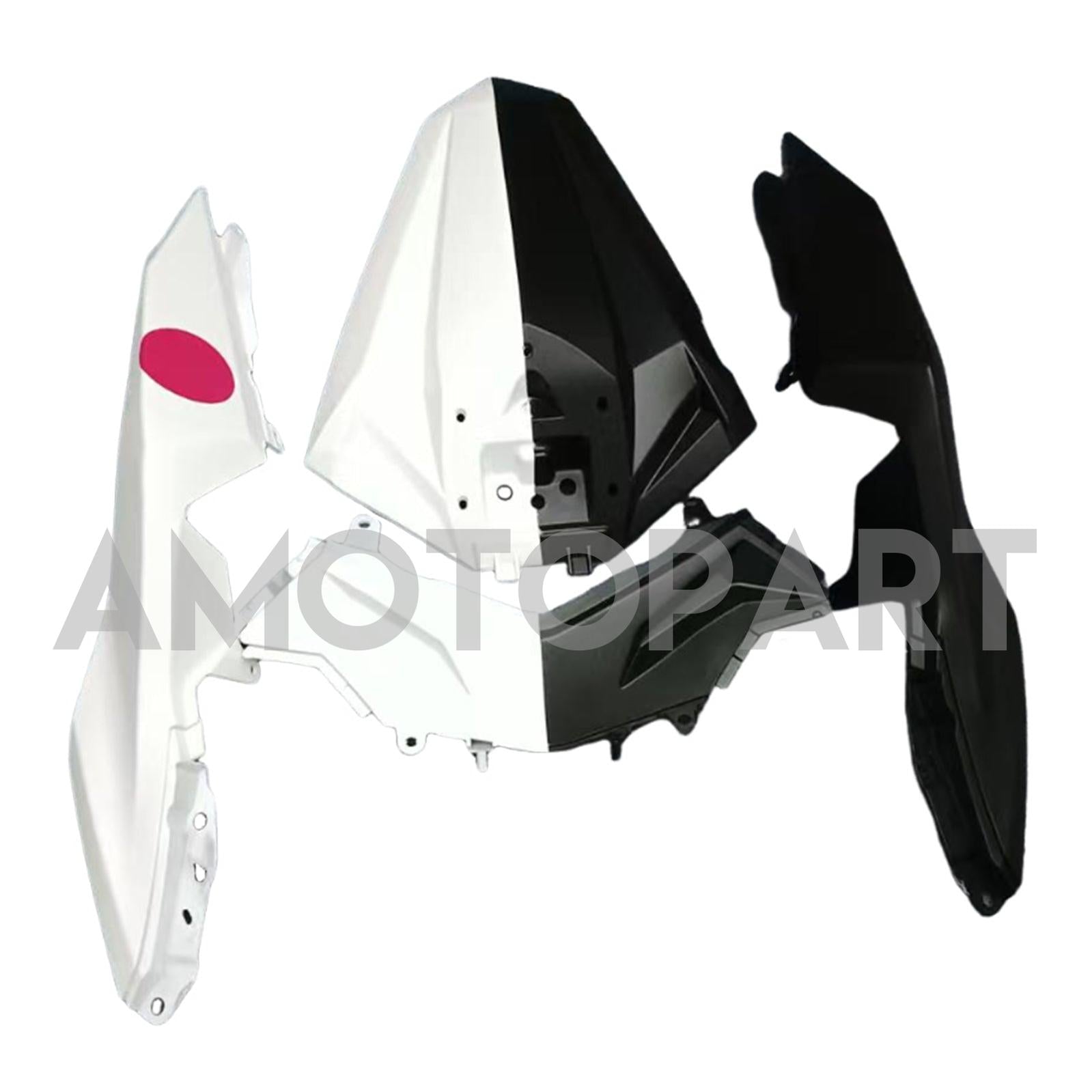Amotopart 2013-2024 Kawasaki EX300 Ninja300 Black White Fairing Kit