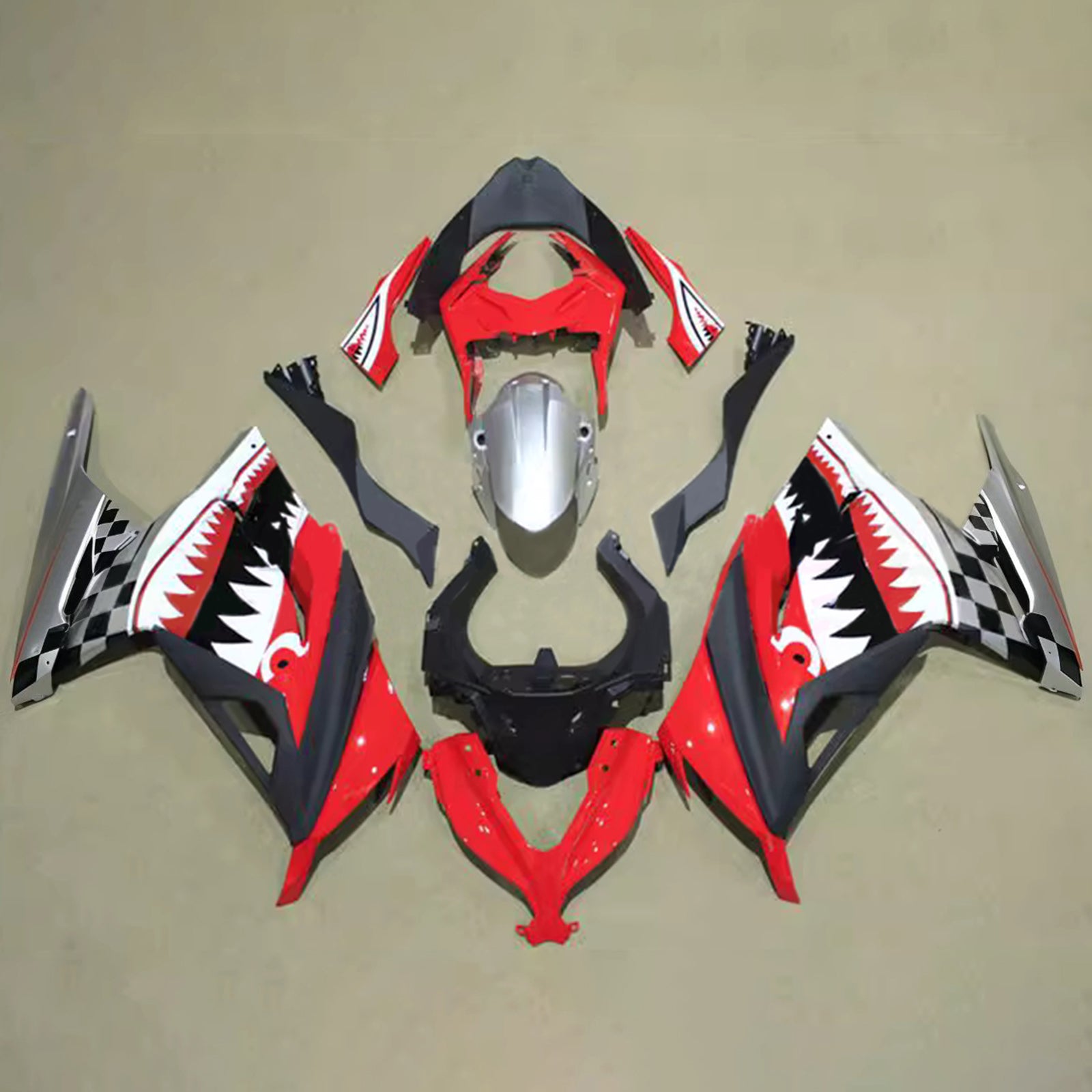 Amotopart 2013-2024 Kawasaki EX300/Ninja 300 Black Red White Grey Kiting Kit