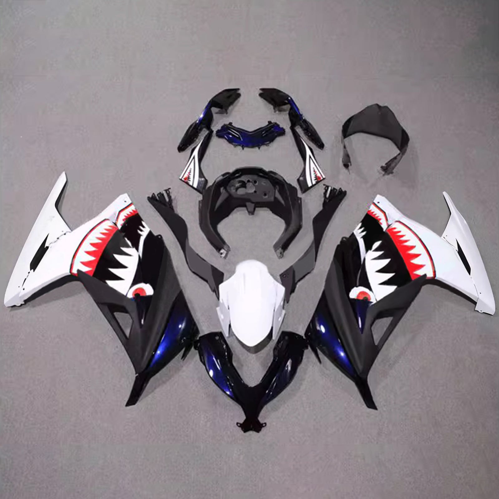 Amotopart 2013–2024 Kawasaki EX300/Ninja300 Schwarz Rot Weiß Blau Verkleidungsset