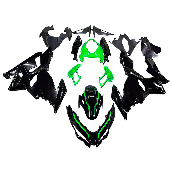 Amotopart 2018-2024 Kawasaki EX400/Ninja400 Fairing Black&Green Kit