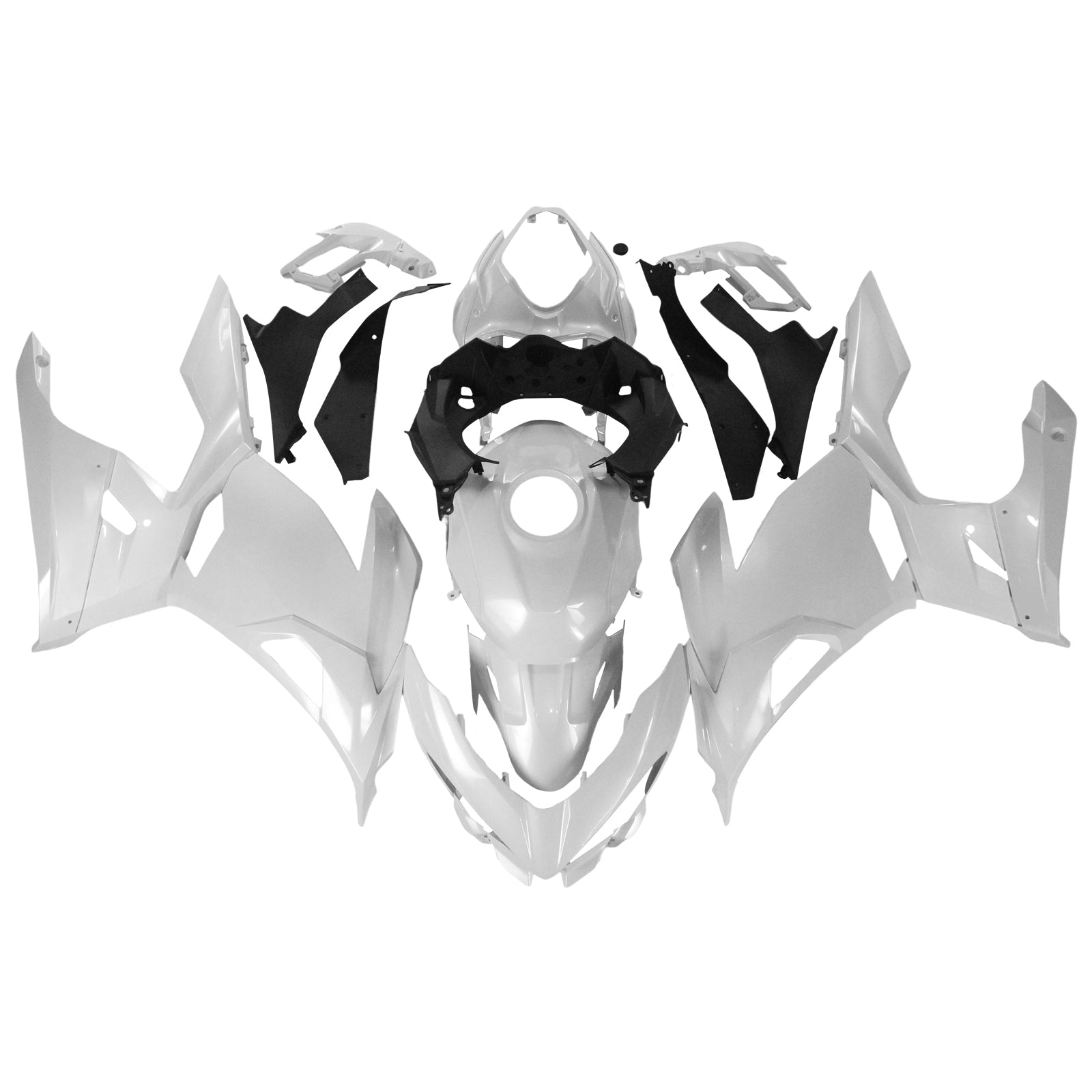 Amotopart Kawasaki EX400/Ninja400 2018-2024 Kit de carénage blanc perlé