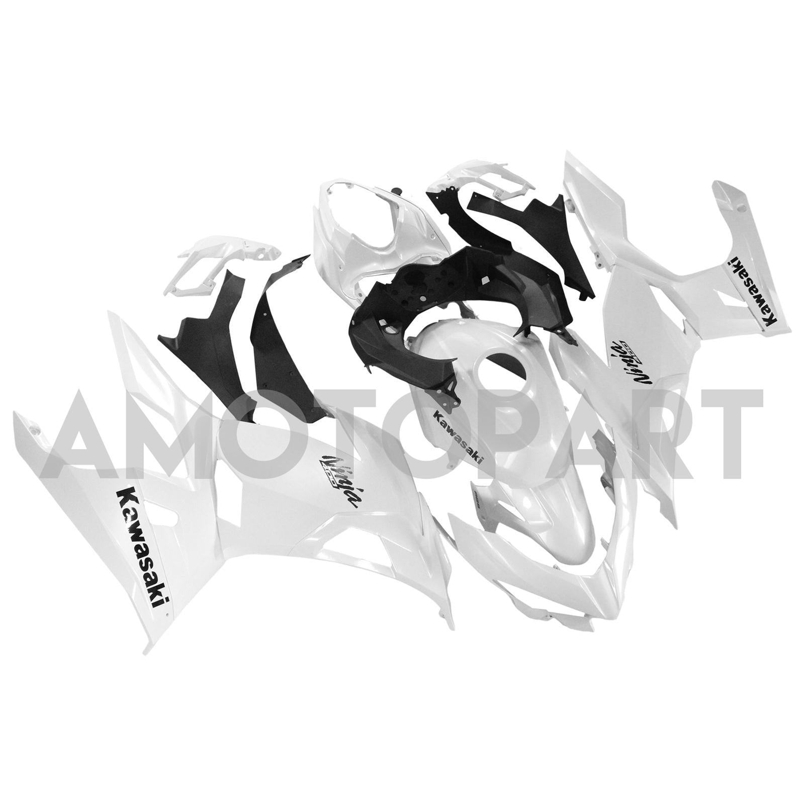 Amotopart Kawasaki EX400/Ninja400 2018-2024 Kit de carénage blanc perlé