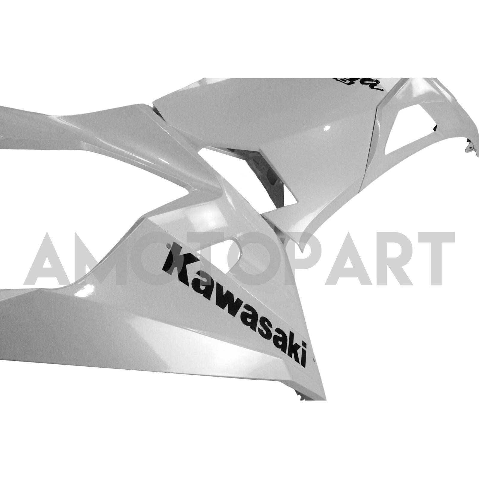 Amotopart Kawasaki EX400/Ninja400 2018-2024 Kit de carénage blanc perlé