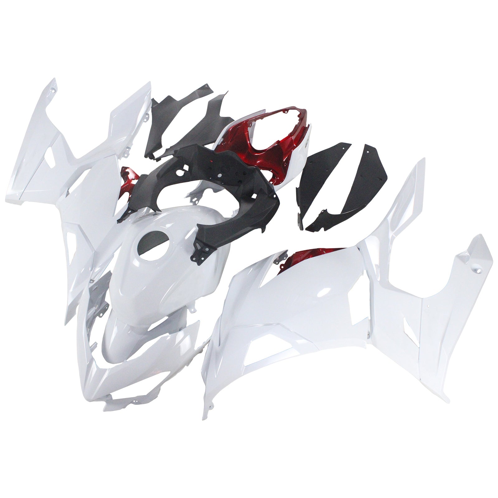Amotopart Kawasaki EX400/Ninja400 2018-2023 White Red Fairing Kit