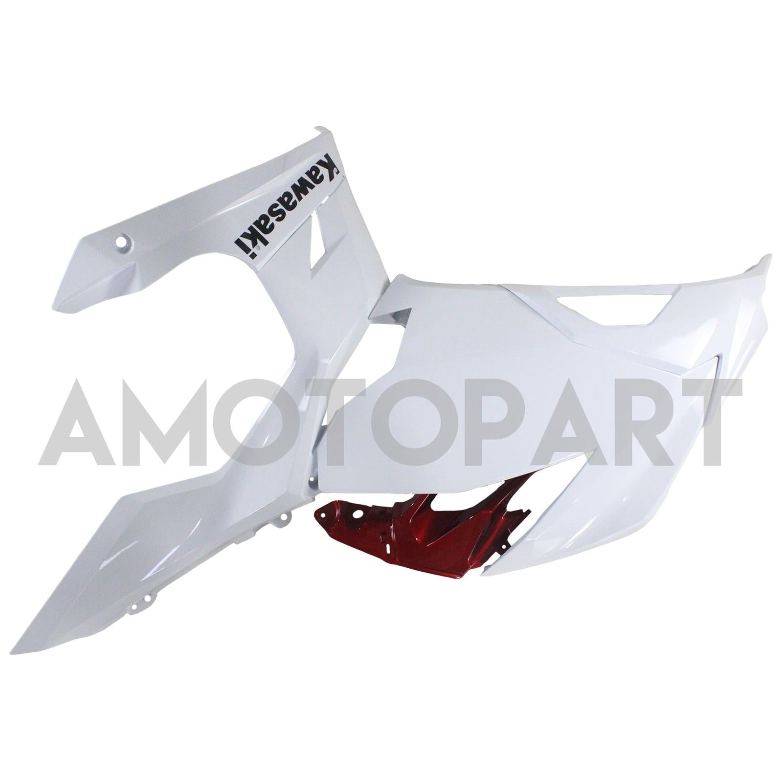 Amotopart Kawasaki Ex400/Ninja400 2018-2023 White Red Fairing Kit