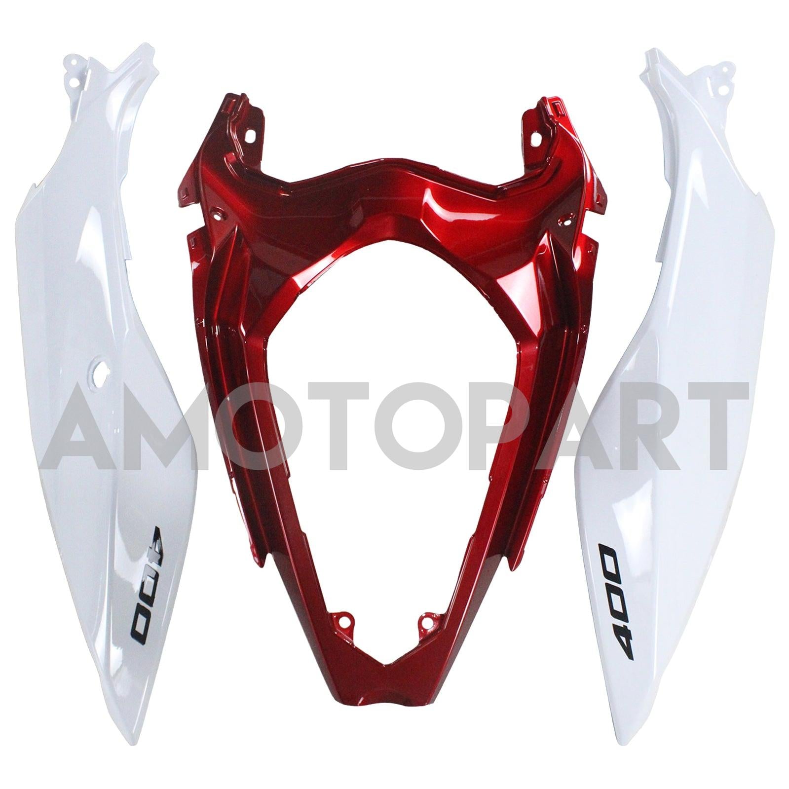 Amotopart Kawasaki Ex400/Ninja400 2018-2023 White Red Fairing Kit
