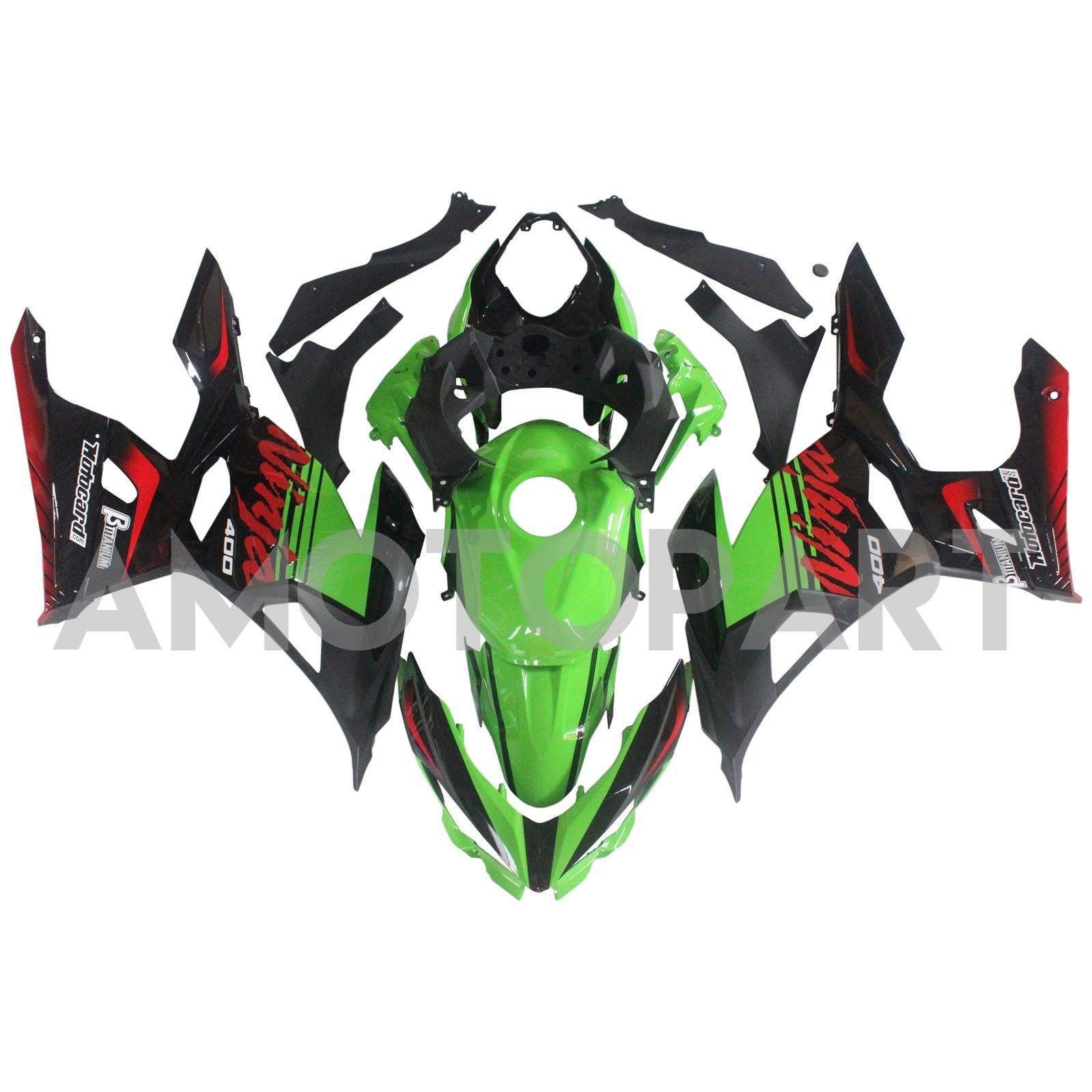 Amotopart 2018-2024 Kawasaki EX400/Ninja400 Verkleidungskit Sammlung Zwei