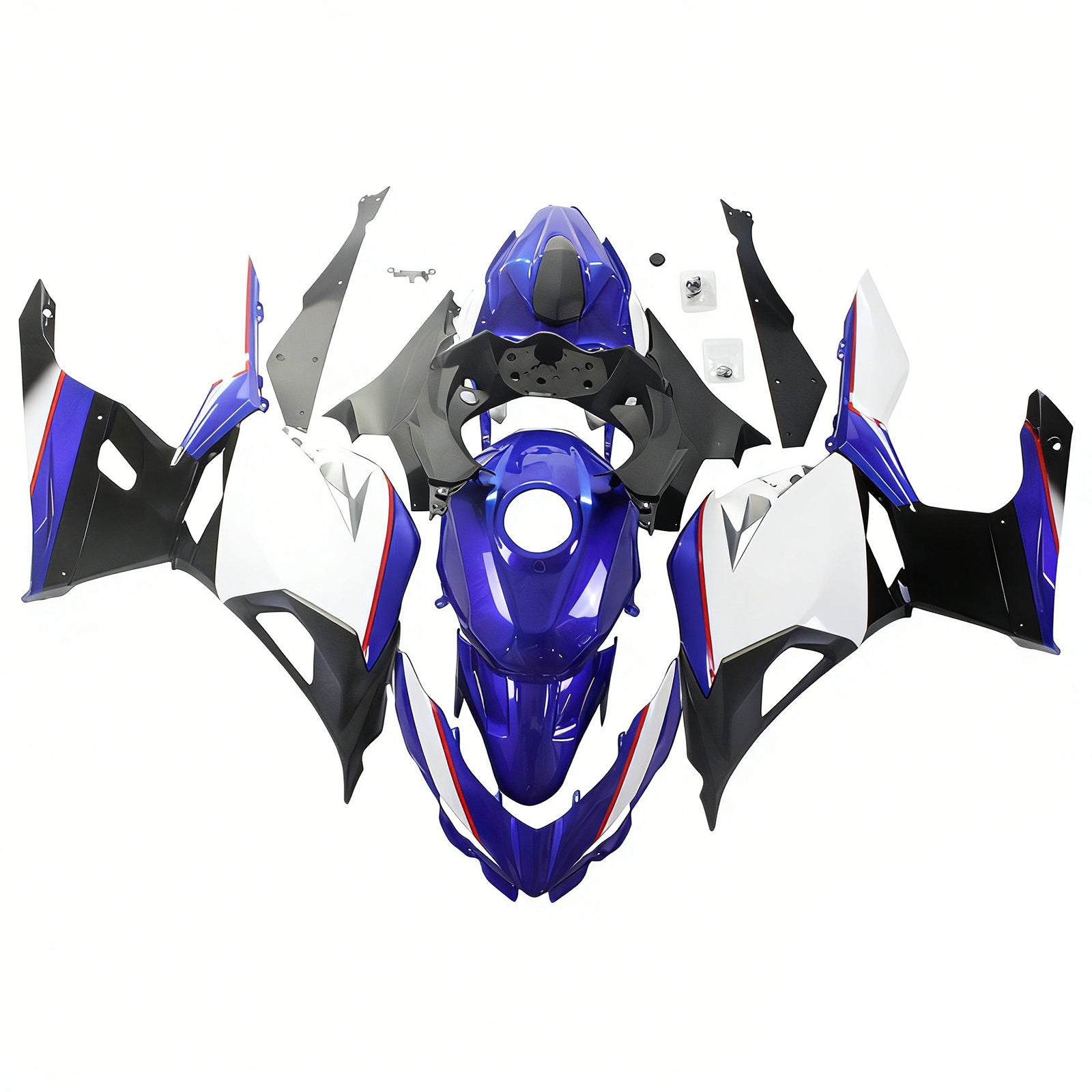 Amotopart Kawasaki Ex400/Ninja400 2018-2023 Gloshy Blue White Fadiling Kit