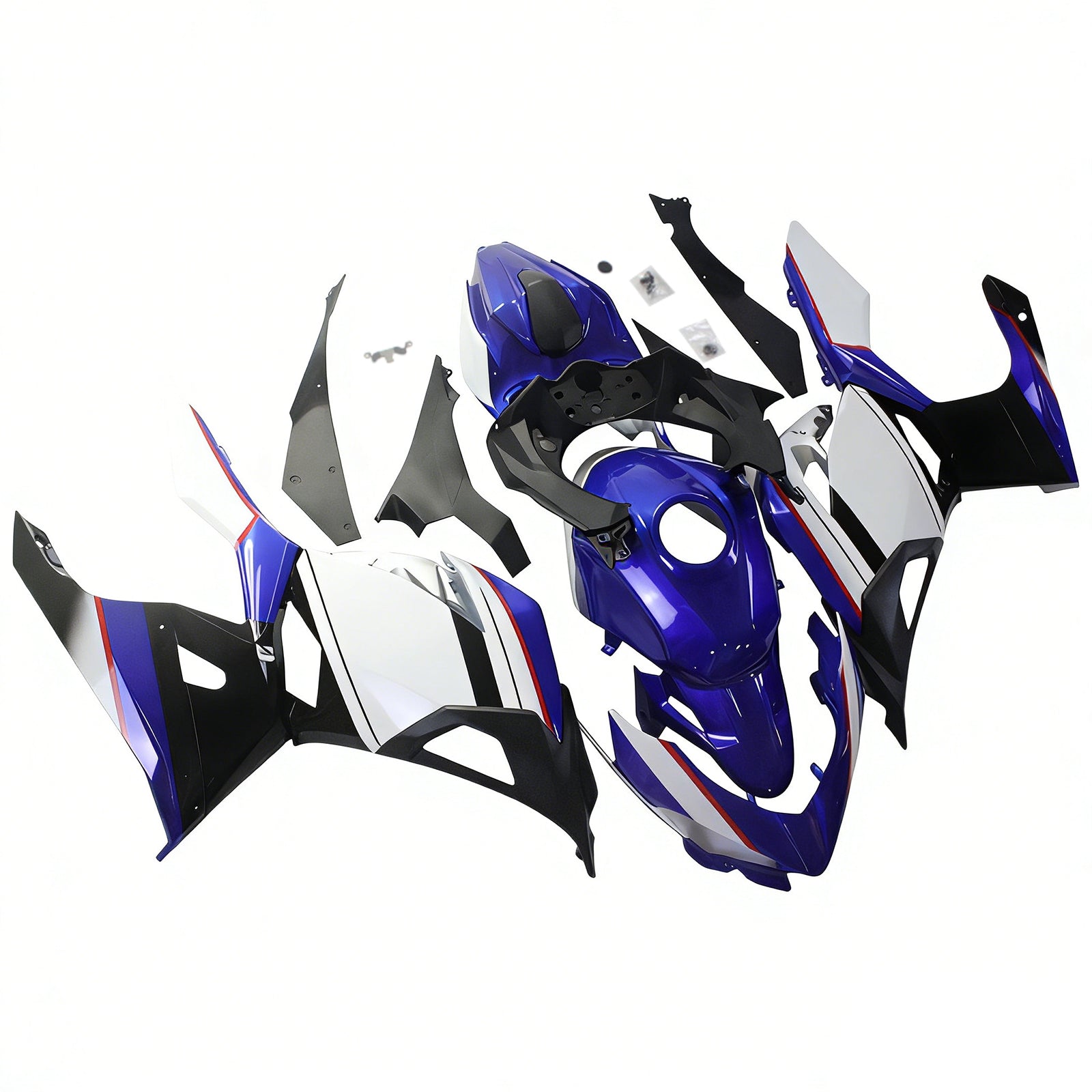 Amotopart Kawasaki Ex400/Ninja400 2018-2023 Gloshy Blue White Fadiling Kit