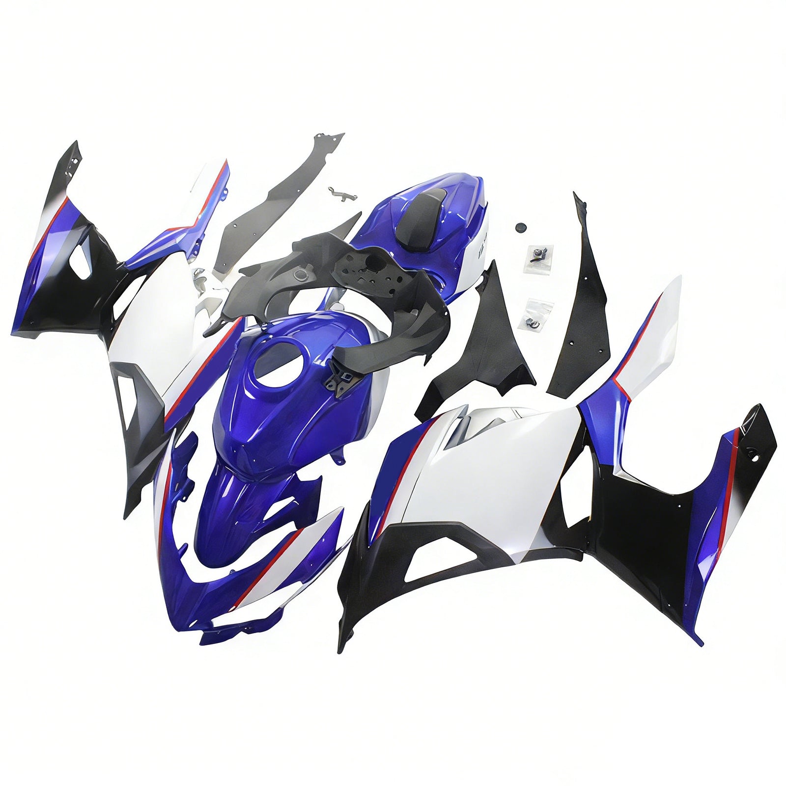 Amotopart Kawasaki Ex400/Ninja400 2018-2023 Gloshy Blue White Fadiling Kit