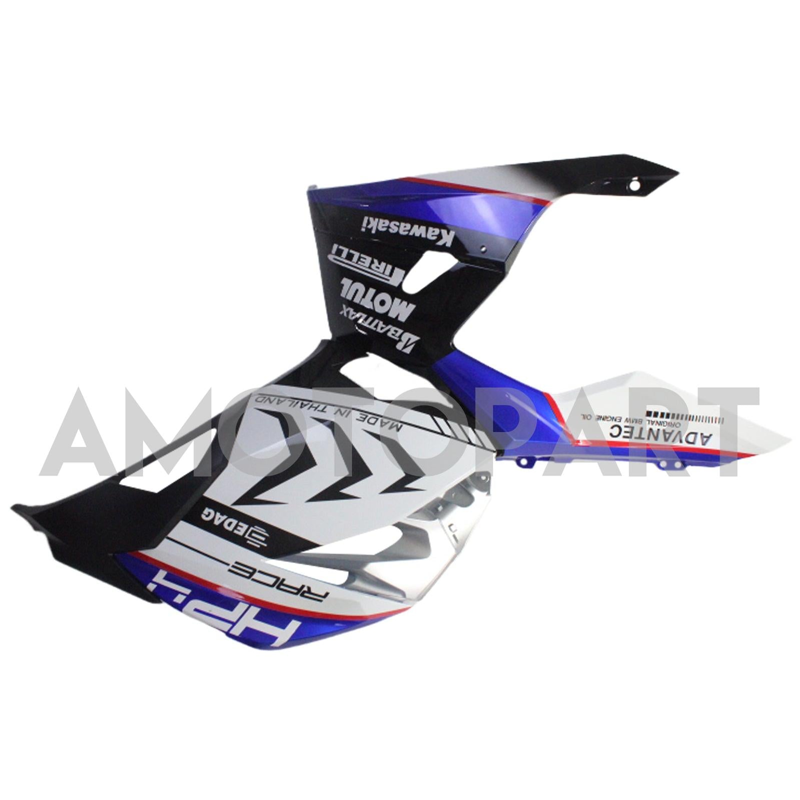 Amotopart Kawasaki EX400/Ninja400 2018-2023 Glossy Blue White Fairing Kit