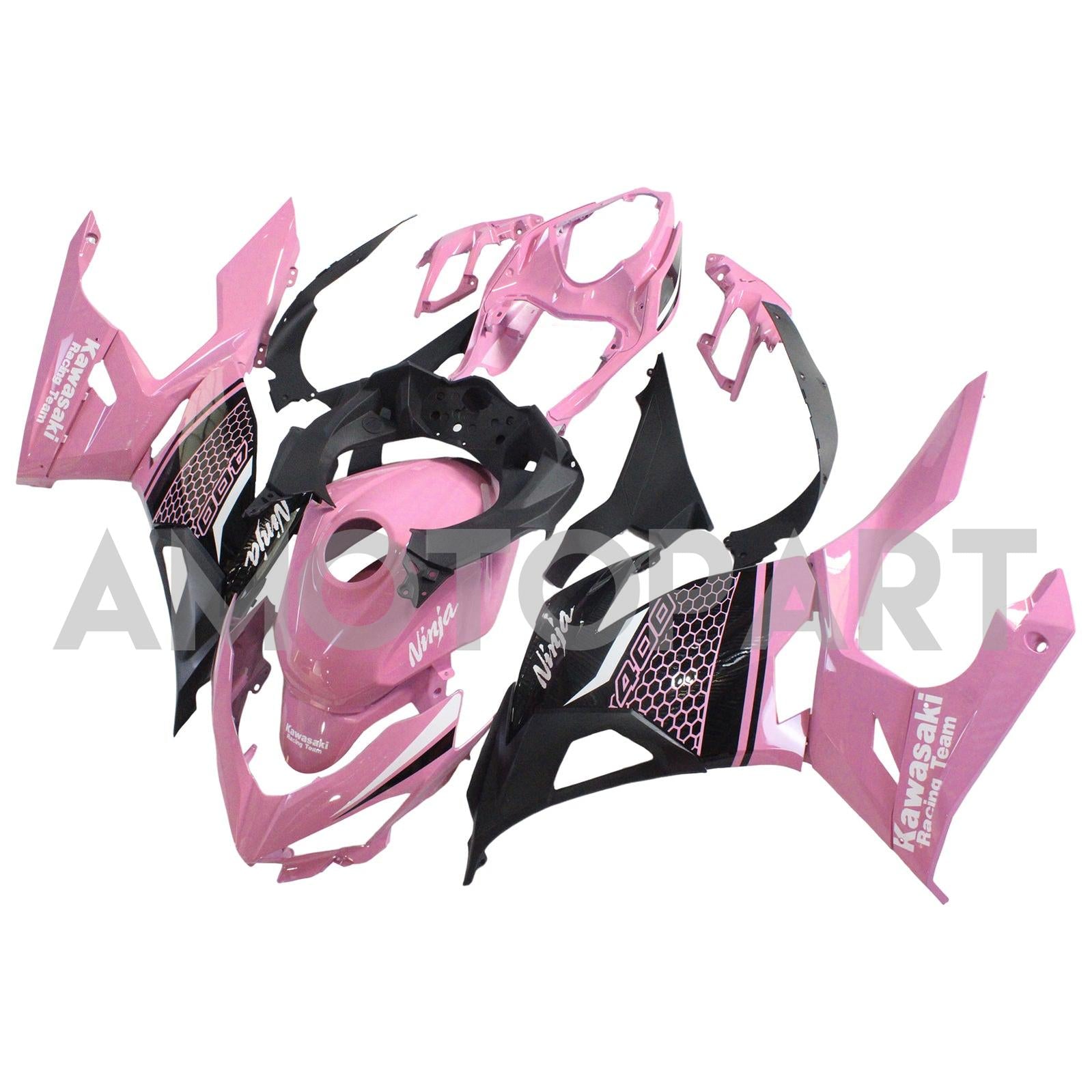 Amotopart Kawasaki 2018-2024 EX400/Ninja400 Black Pink Fairing Kit