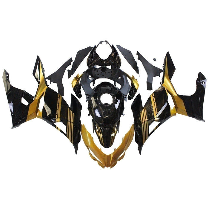 Amotopart Kawasaki 2018-2024 EX400/Ninja400 Black Golden Fairing Kit